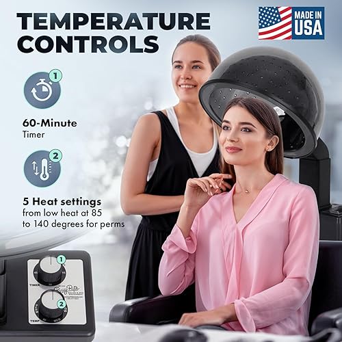 Miniatura 3 de Buy-Rite BR900 X-tra Hot - Secador de pelo profesional de salón – Secador con capucha de 980 W con capó extragrande, 5 ajustes de calor,