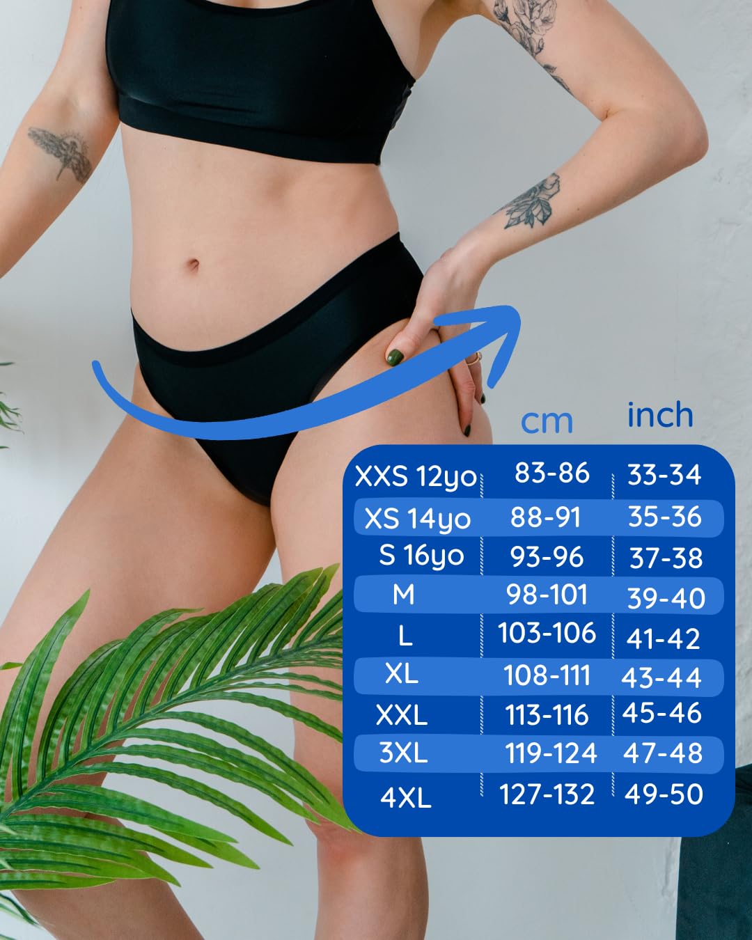 NoBlood - Maillot de Bain Menstruel 2 pièces XXS-XXL - Bretelles réglables
