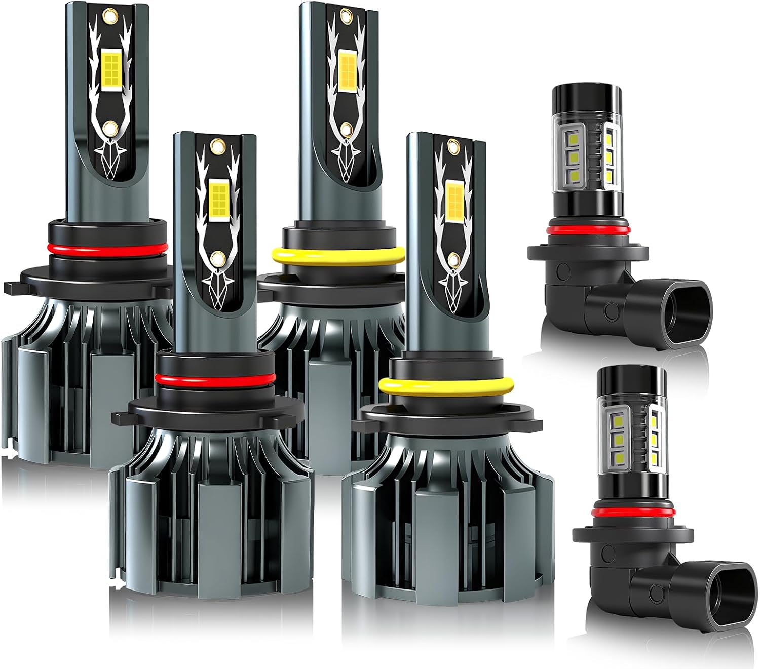 Light Bulbs Compatible For 2003 2004 2005 2006 Chevy Silverado 1500 2500 3500, 9005 Hi Beam + 9006 Lo Beam + 9145 Fog Light Bulbs, 6500K Cool White,Plug and Play,Pack of 6