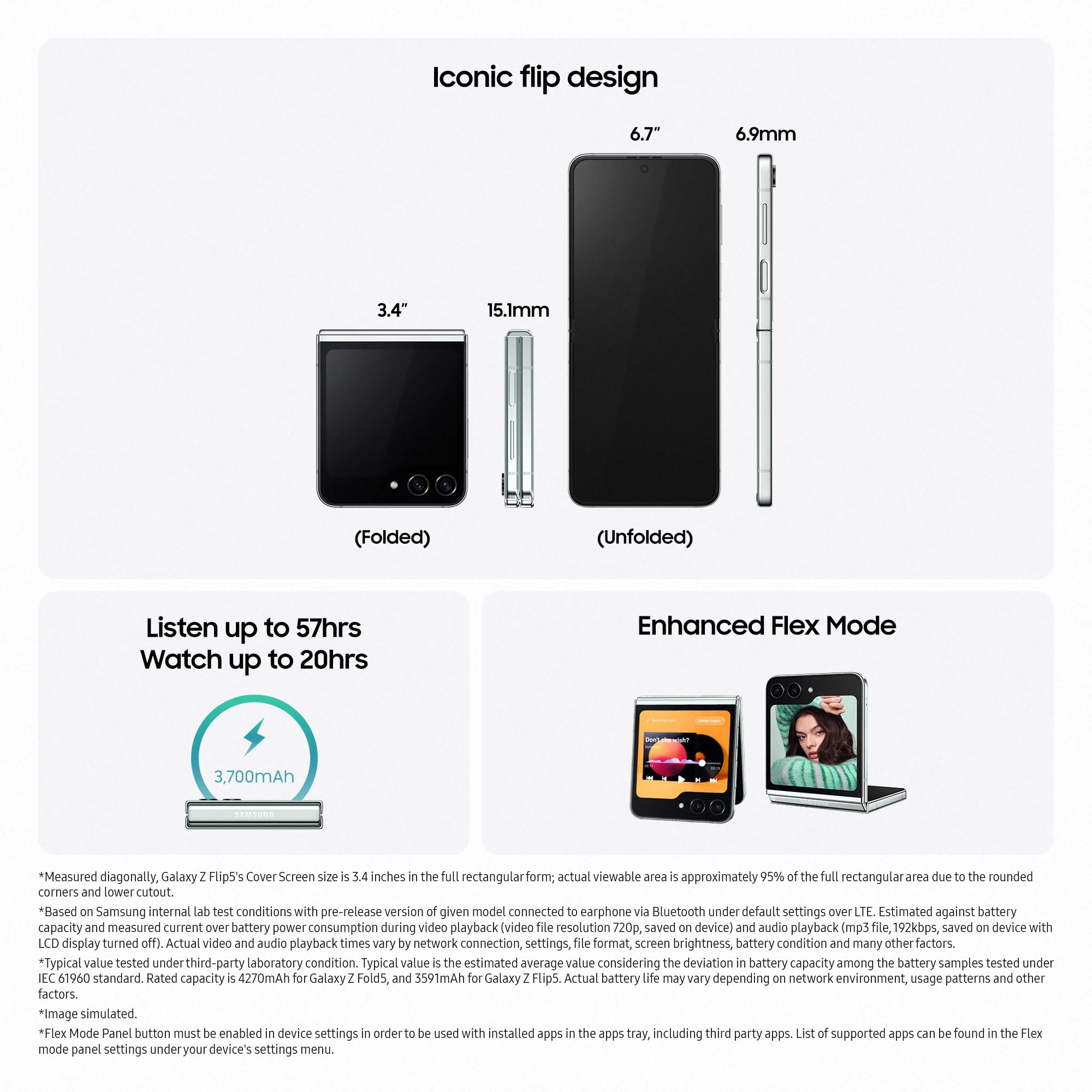 Samsung Galaxy Z Flip5, AI Android Smartphone, Unlocked Android
