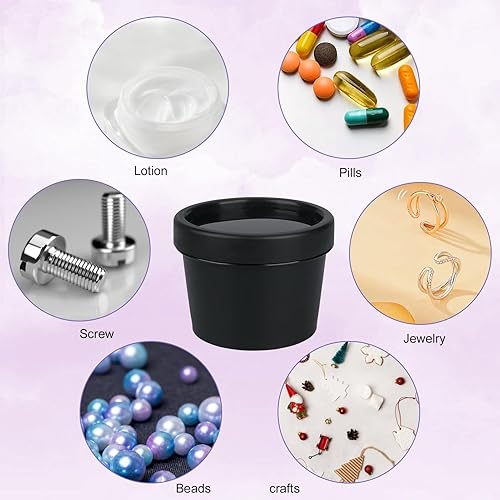 Miniatura 5 de Contenedores de viaje para artículos de tocador, paquete de 9 tarros de plástico aprobados por la TSA para crema, tarros de boca ancha para