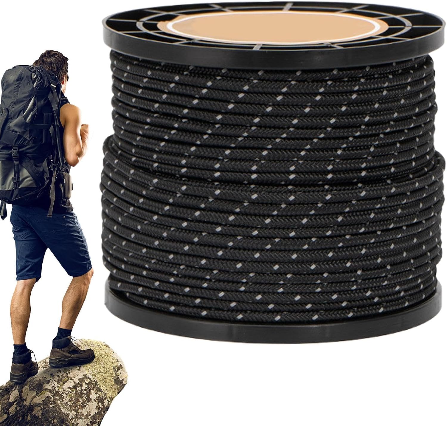 Reflective Tent Rope – Reflective Camping Rope, 164 Foot Guy Rope, 164 Foot Guy Rope, 4 mm Multi-Purpose Equipment Cord for Camping, Clothesline, Hammock, Tent Reflective Tent Rope – Reflective Camping Rope, 164 Foot Guy Rope, 164 Foot Guy Rope, 4 mm Multi-Purpose Equipment Cord for Camping, Clothesline, Hammock, Tent