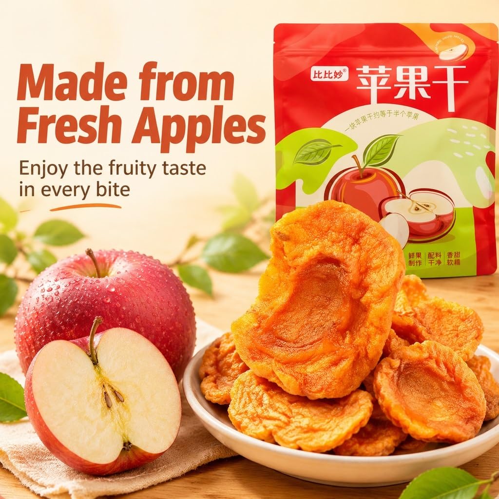 Premium 500g Getrockneter Apfelsnack | Originalgeschmack | Dick Und Zäh | Einzeln Verpackt | Natürlicher Fruchtgenuss For Alle Altersgruppen