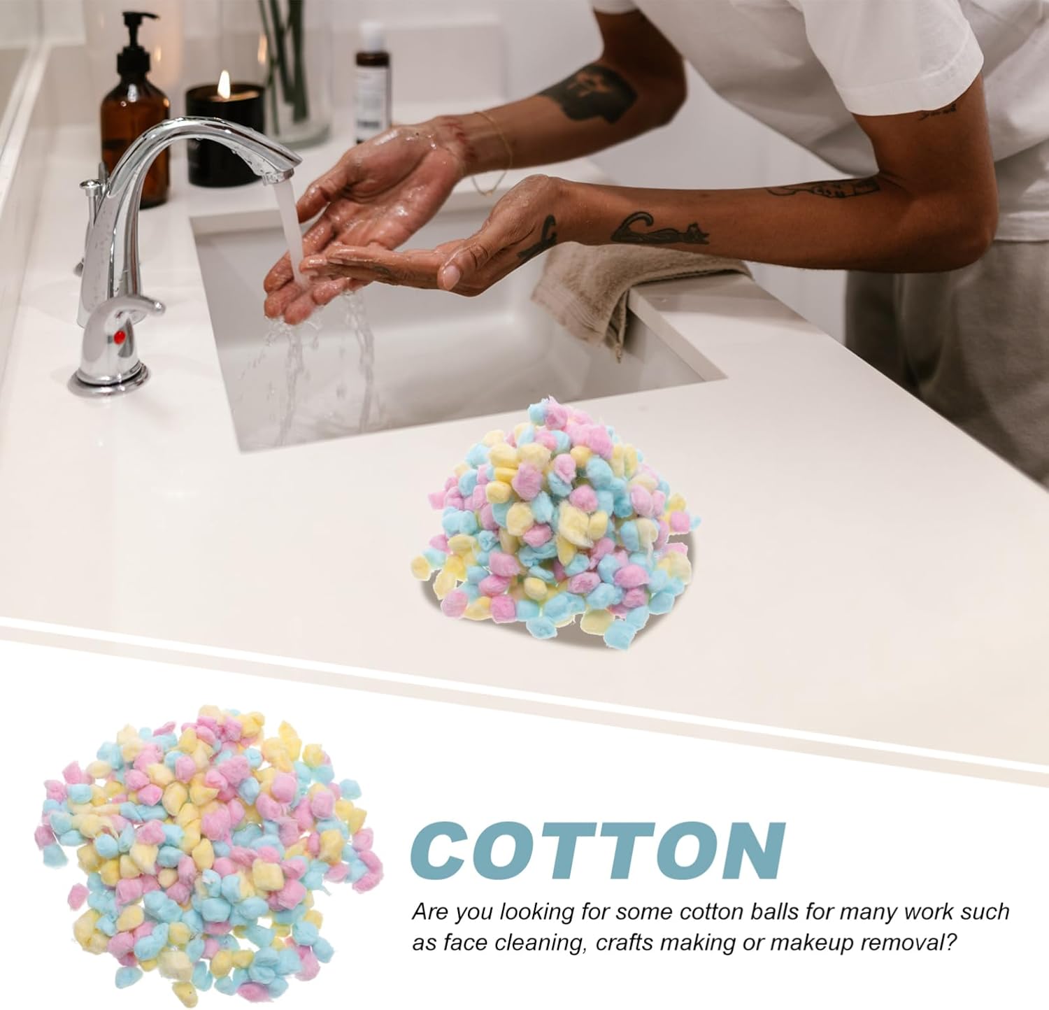 Newborn Cotton Balls Soft Gentle Face Cleaning Pads for Makeup Removal Nail Polish Remover Craft Making