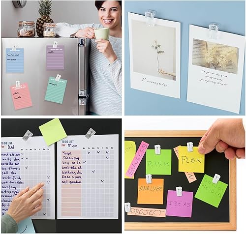 Miniatura 6 de 50 clips autoadhesivos, clips de tapiz, clips de pared, clips de fotos, clips de póster, clips de resorte para colgar adhesivos de plástico para