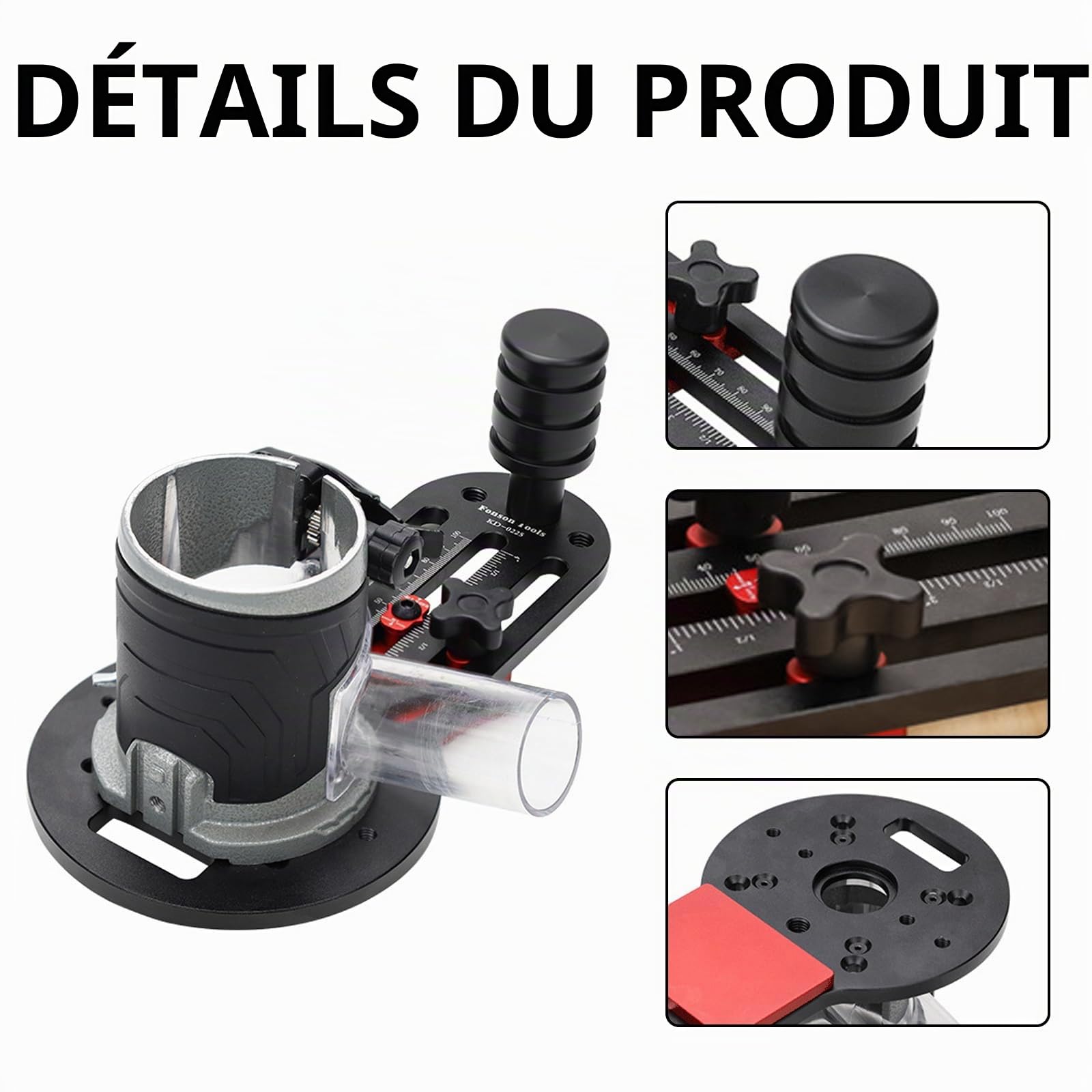 Base Tondeuse, Support Tondeuse à Fente 2 En 1 Base Fraisage Bois Support Fente Routeur Pour Machine à Rogner 65mm Outil Rainurage Base Routeur Pour Machines Rogner Pour Meubles D'armoires Bricolage