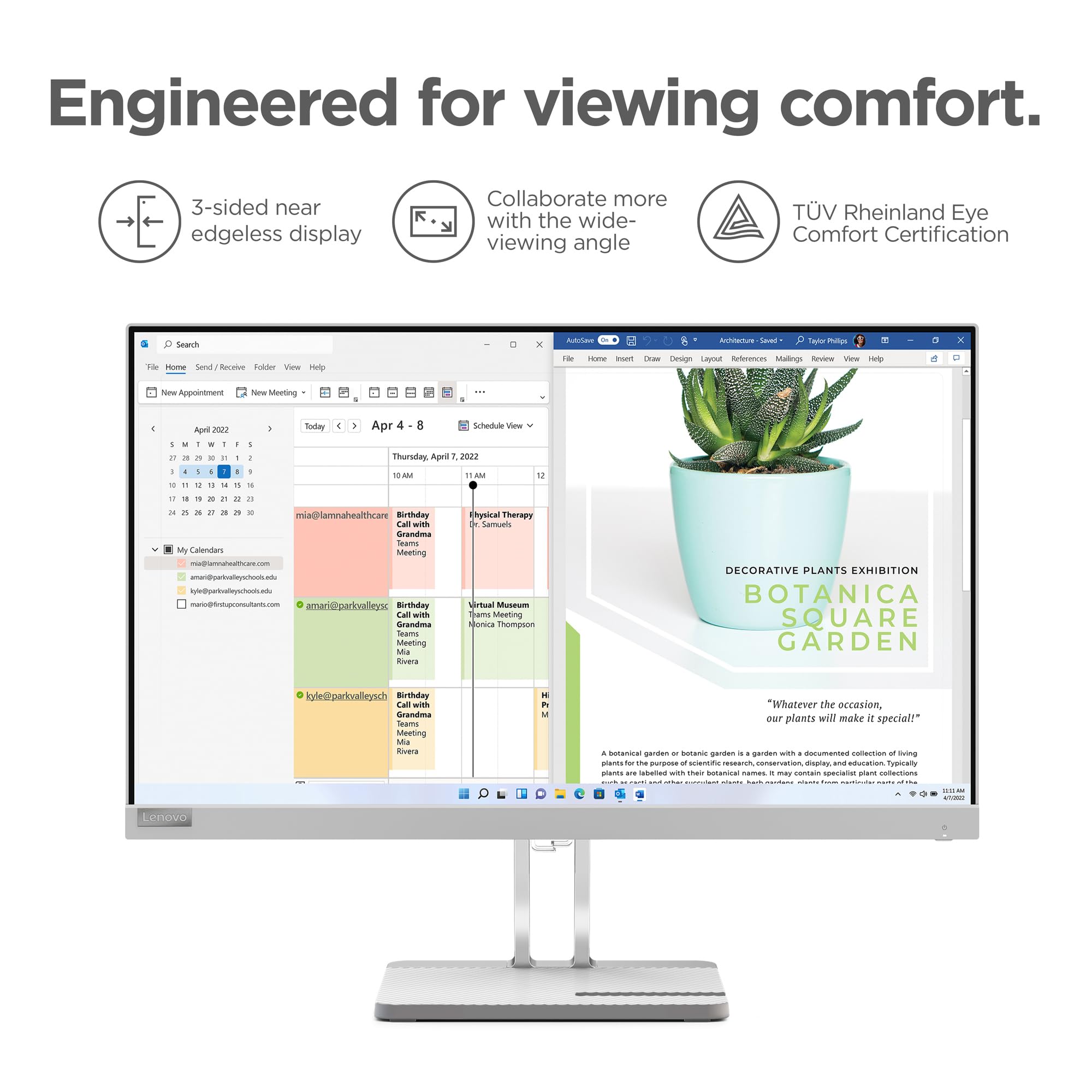 Lenovo L22e-40 モニター Amazon.com: Lenovo L22e-40 Monitor, 21.45” FullHD Resolution