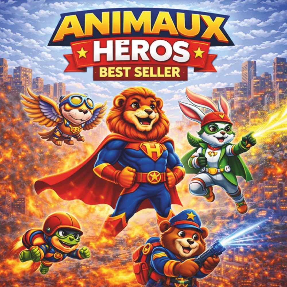 Animaux héros : Livre de coloriage pour enfants: Coloriage amusant et créatif avec des animaux super-héros – Idéal pour développer l’imagination