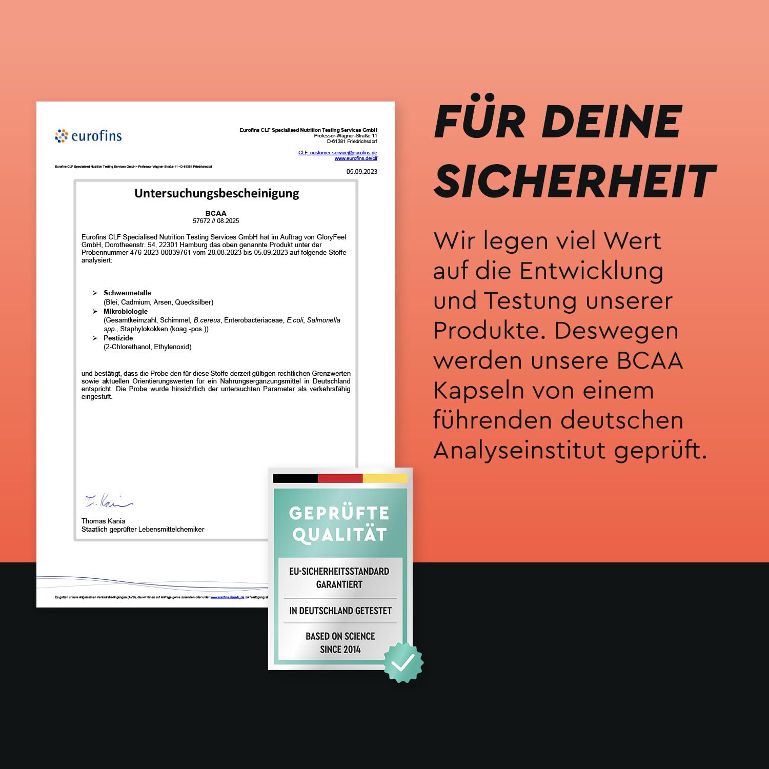 BCAA 330 Kapseln - Essentielle Aminosäuren Leucin, Valin und Isoleucin Plus Vitamin B6 - Laborgeprüft und ohne Zusätze in Deutschland hergestellt
