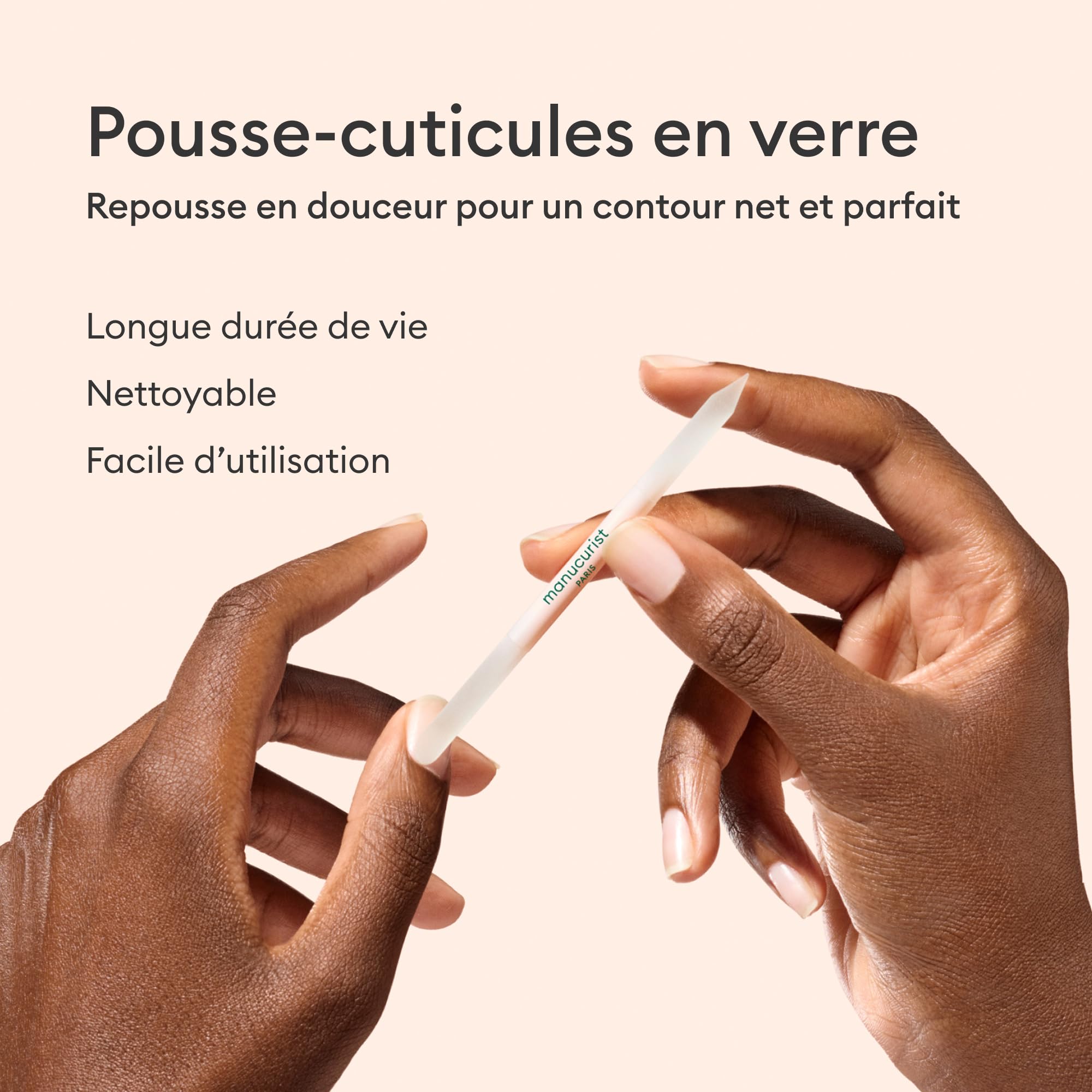 Manucurist Trio Coutellerie - Coffret Tube Exclusif: 1 Lime à Ongles, 1 Polissoir & 1 Pousse Cuticules en Verre - Accessoires Professionnels - Set Préparation Ongles - Made in France