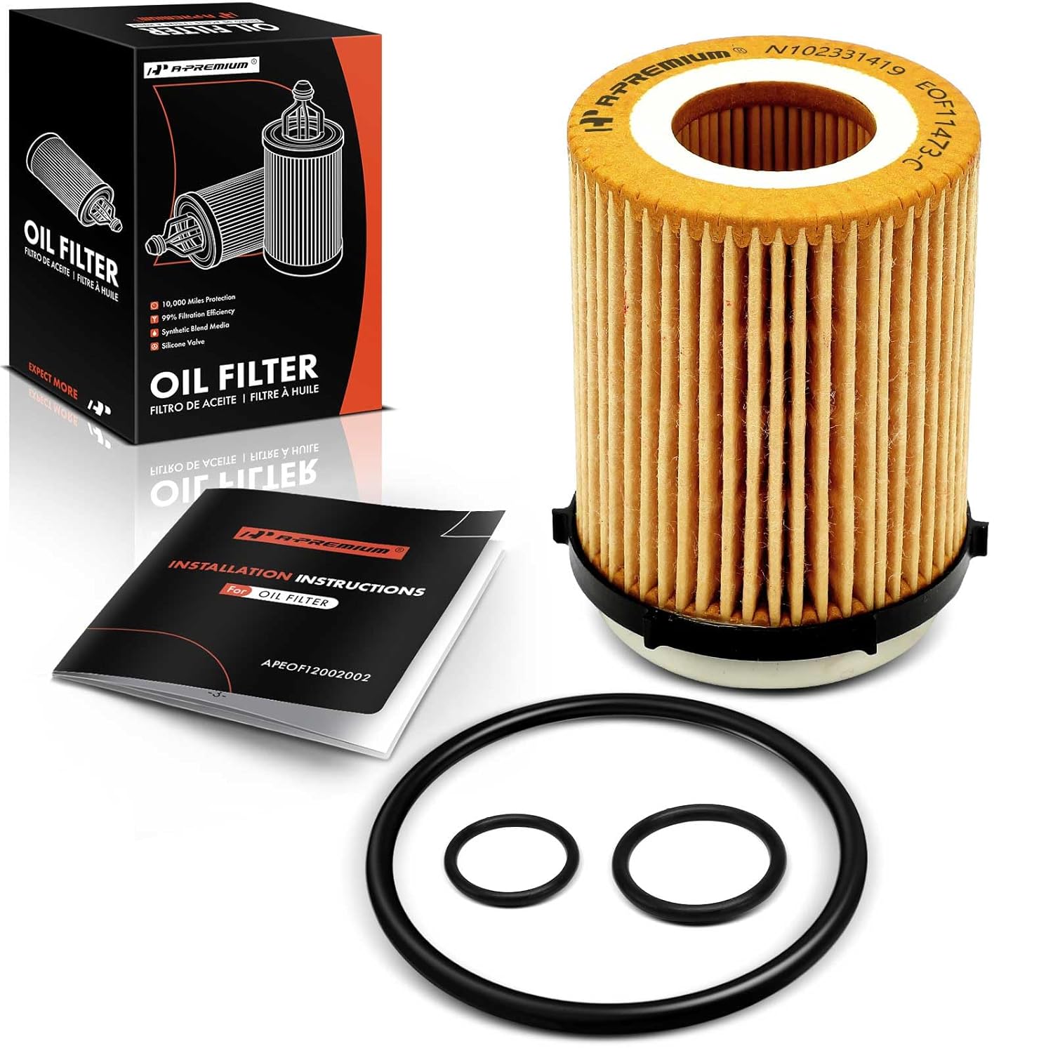 Filtro de Óleo A-Premium 10K Miles para Mercedes-Benz C300, C350e, E300, E350, Sprinter 1500/2500, GLA250, GLB250, GLC300, GLC350e, GLE350, CLA250