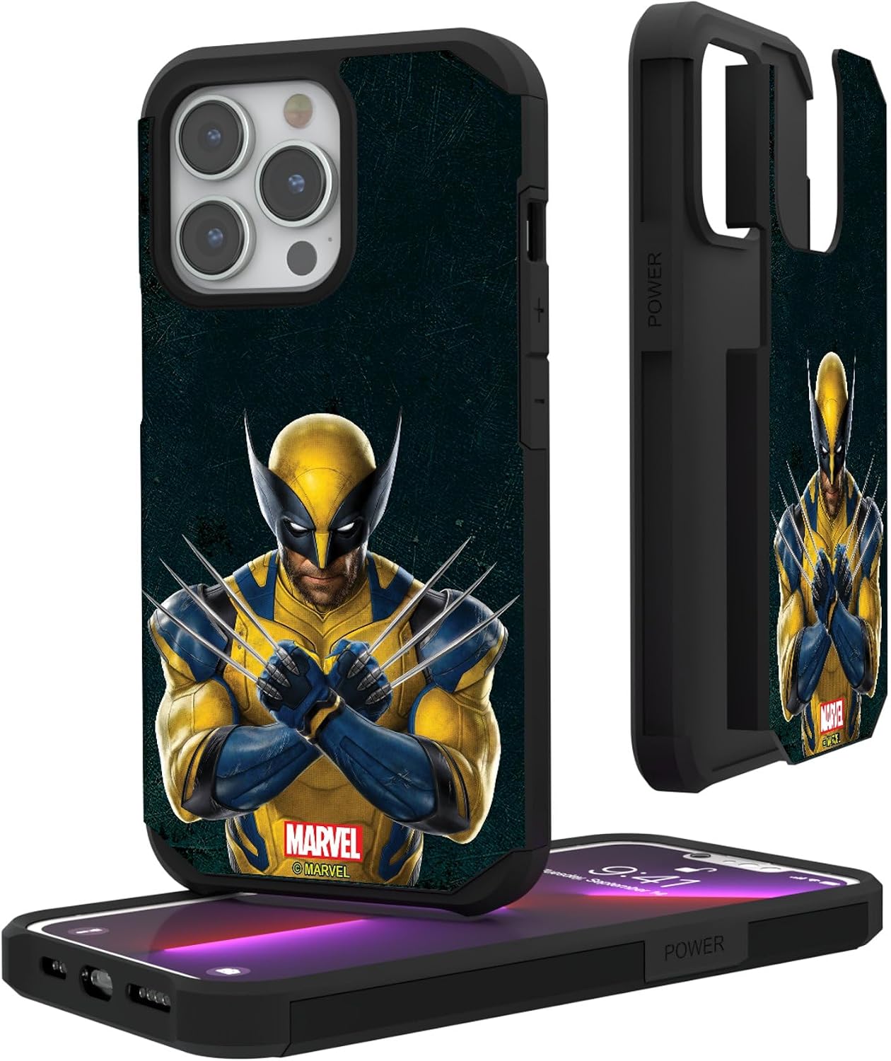 Keyscaper Marvel Deadpool Badge Rugged Cell Phone Case for iPhone 16 Plus