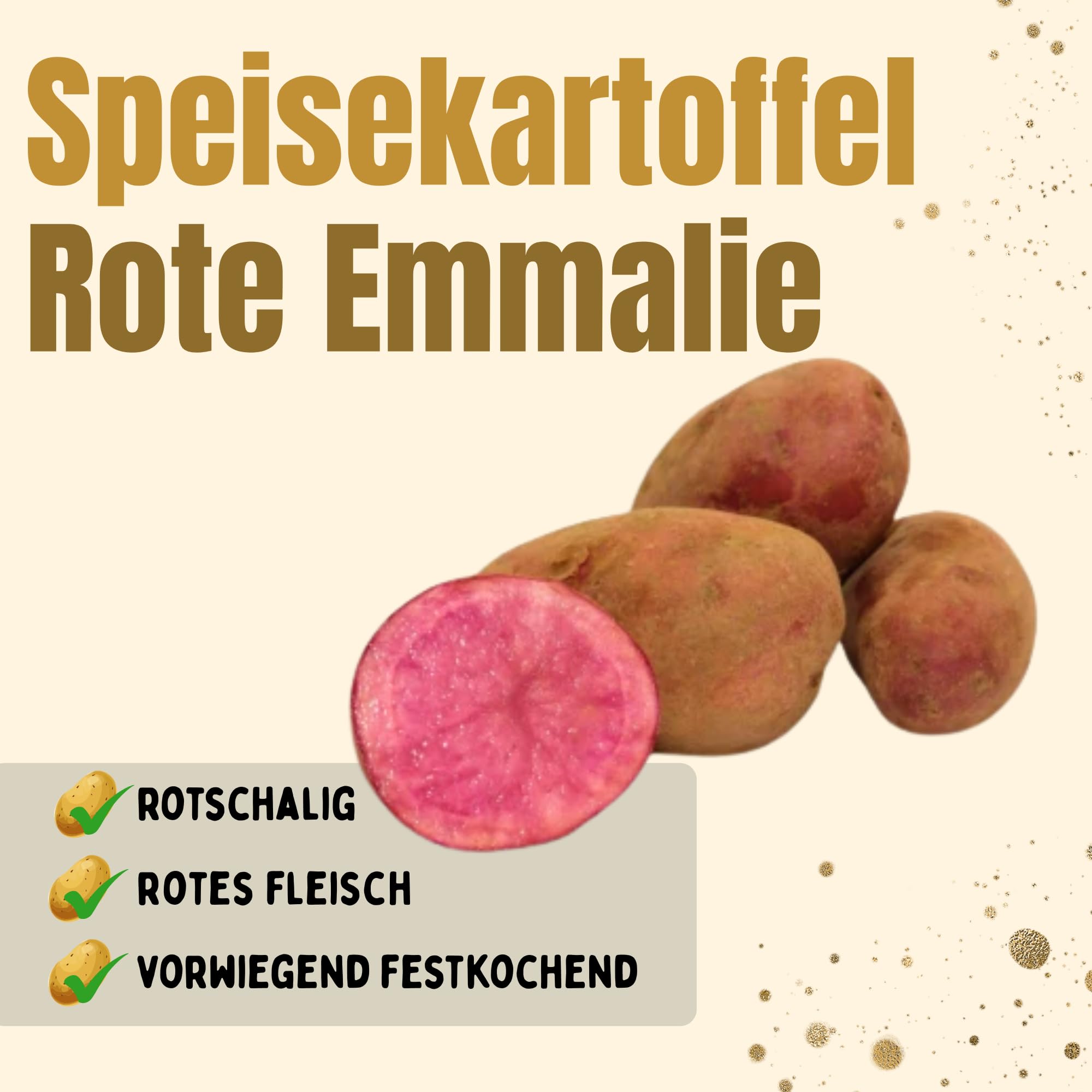FRUCHTVERSAND24® Speisekartoffeln Rote Emmalie, 2,5kg, vorwiegend festkochend, rote glatte Schale mit rotem Fleisch, Handelsklasse EXTRA, Lüneburger Heide, unbehandelt und ungewaschen