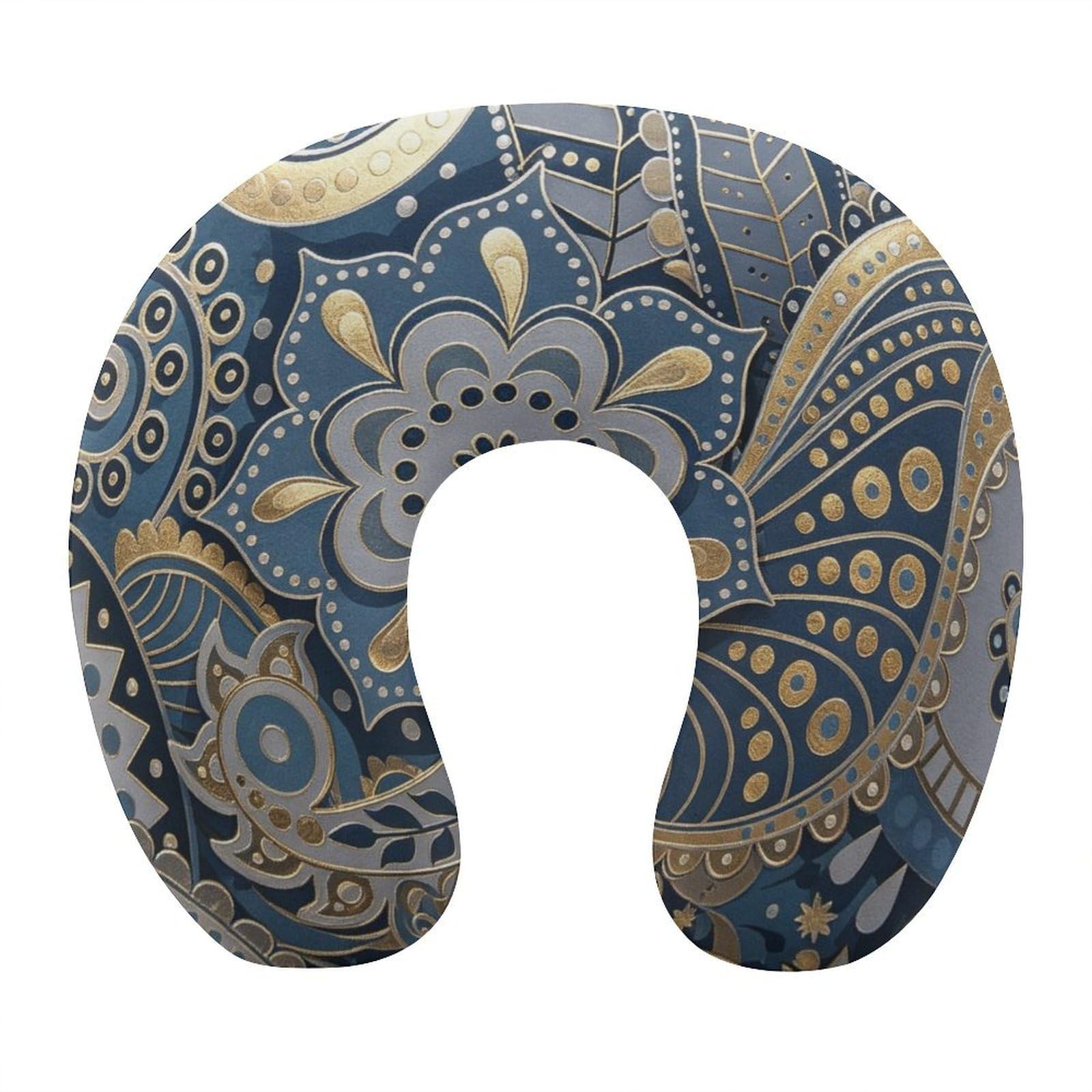 Btcowzrv Style Golden Paisley U Shaped Neck Pillow Travel Pillows