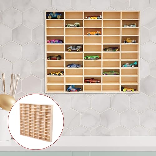 Miniatura 3 de Estante de exhibición de madera para automóvil, estante organizador de libros, almacenamiento, soporte de almacenamiento de juguetes para muñecas,