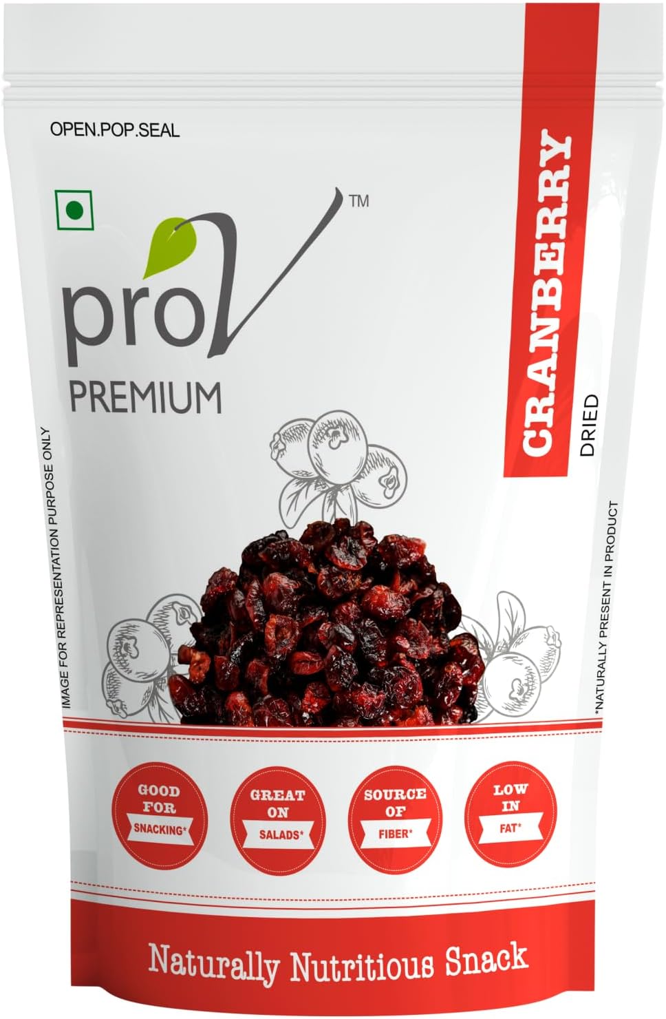 - ProV Premium - Cranberry 250 gm| High Antioxidants, Dietary Fiber & No Gluten, Antioxidant Rich| Immunity Booster &Tasty,|Healthy& Quality Sweet Berries