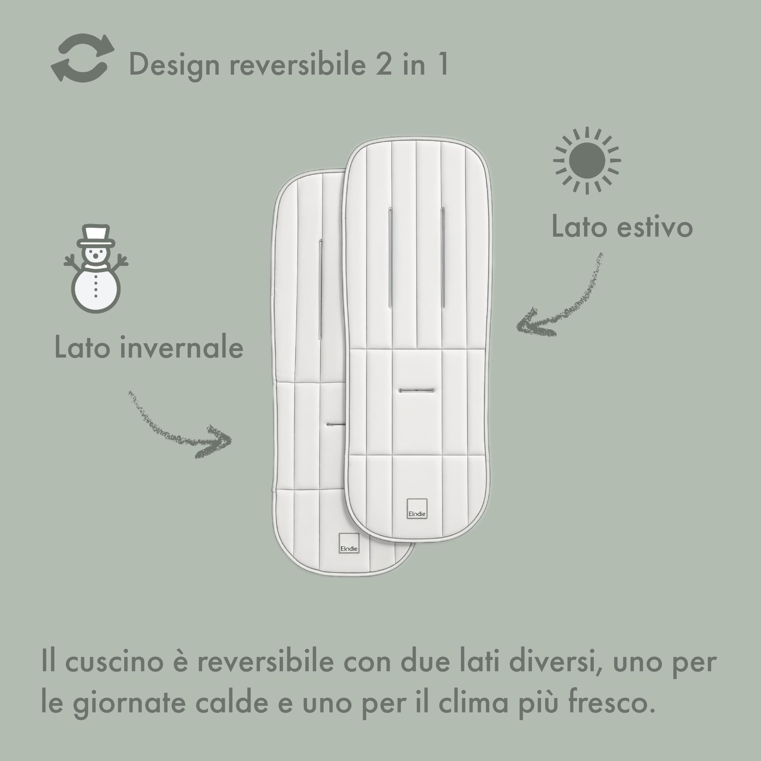 Elodie Details Riduttore Passeggino Universale Reversibile, Imbottito e Lavabile Materassino Passeggino CosyCushion Accessorio Passeggino - River Rose