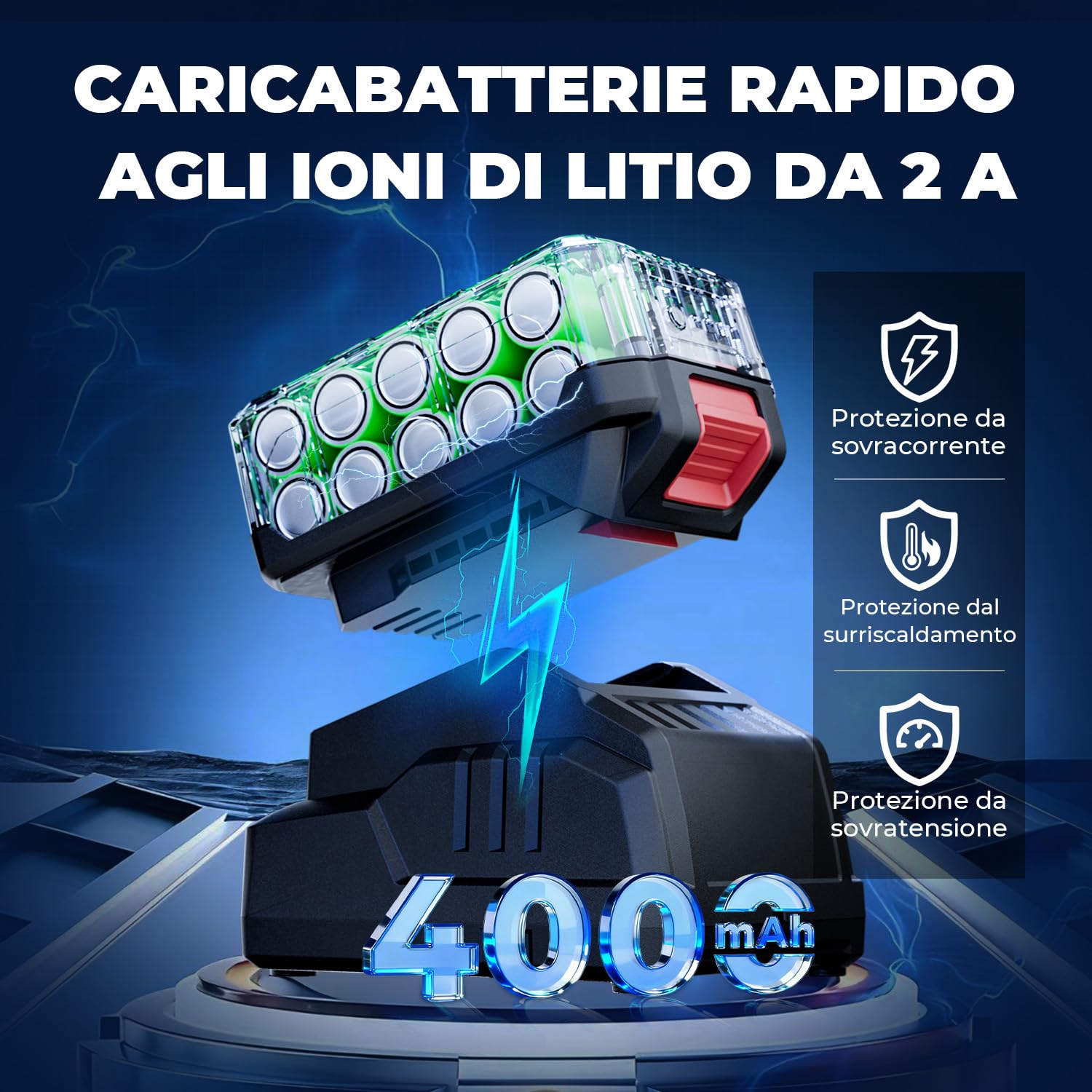 Dong Cheng Avvitatore a impulsi a batteria 20V con batteria da 4,0 Ah, motore brushless, attacco 1/2", cambio a 3 velocità, Per uso automobilistico e fai da te