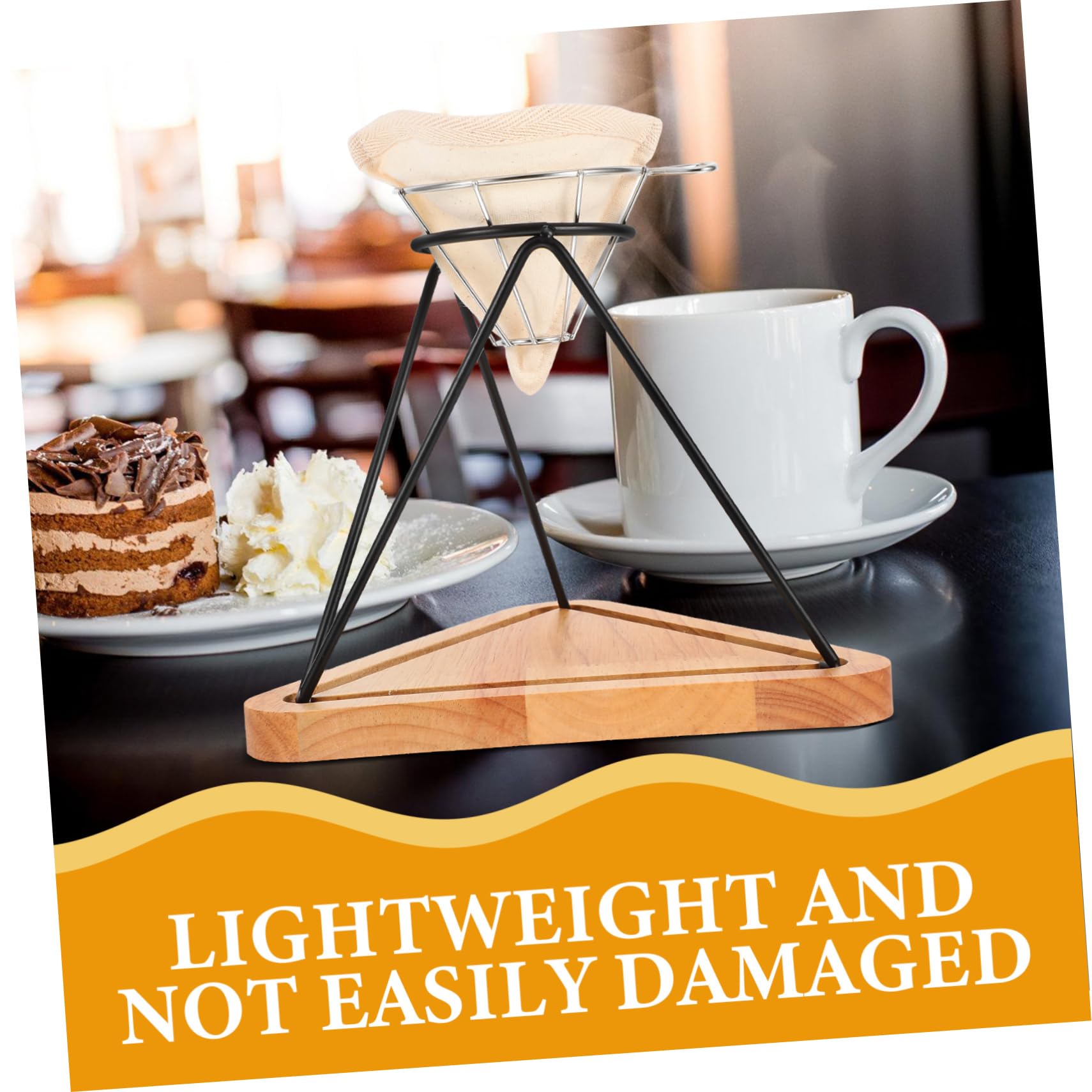 Cabilock Support pour Porte-filtre à Café Conique, Filtre Réutilisable en Acier Inoxydable et Tissu, Infusion Facile, pour Station Café et Maison