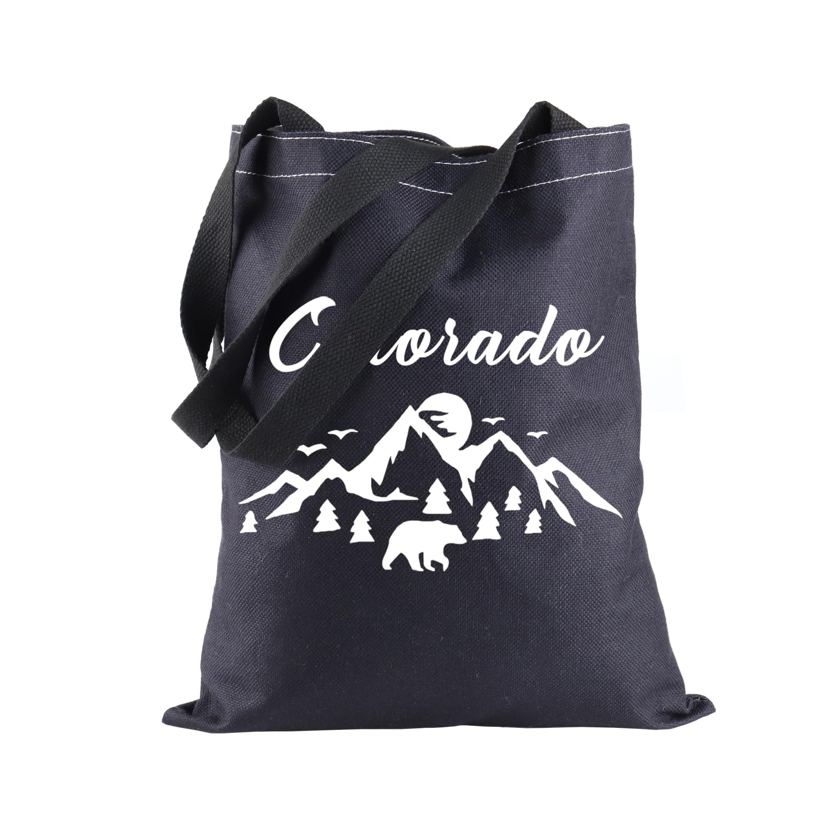 BLUPARK Colorado Souvenir Tote Bag - Colorado Lover Gift & Travel Shopping Bag with Mountain Design