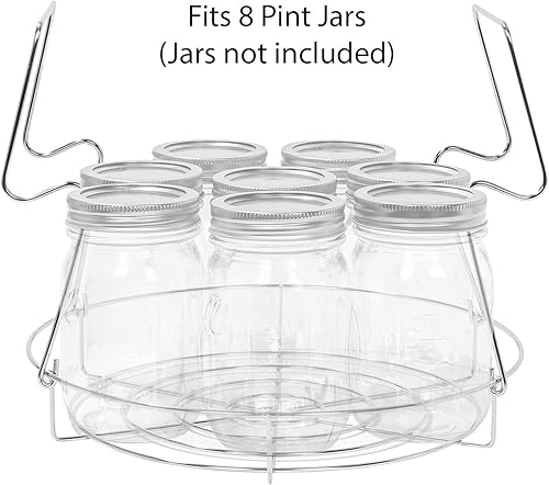 Miniatura 2 de Concord Estante para conservas de acero inoxidable de 12 pulgadas. Capacidad para tarros de 8 pinta o 7 cuartos de galón. No se oxida, estabilidad