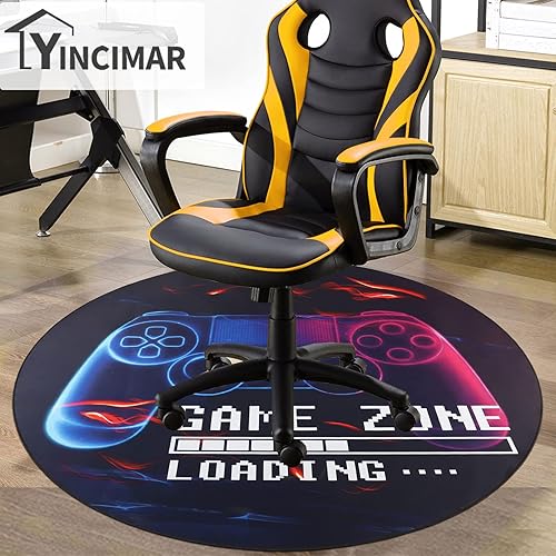 Miniatura 5 de Yincimar Tapete para silla de juegos para suelo de madera, protector antideslizante de suelo para controlador de juegos, alfombrilla de goma para