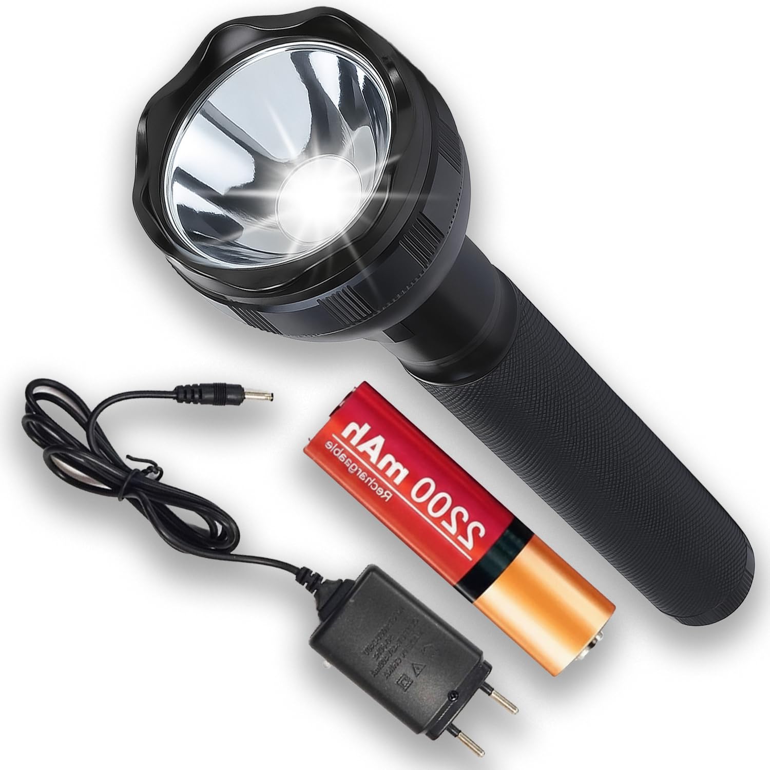 Dual Function Rechargeable Search Light with Bright Front LED Beam, Rear Reading Light, Comfortable Grip, Portable Torch for Fishing, Camping, Outdoor Adventure, Security & Daily Emergency-image-49