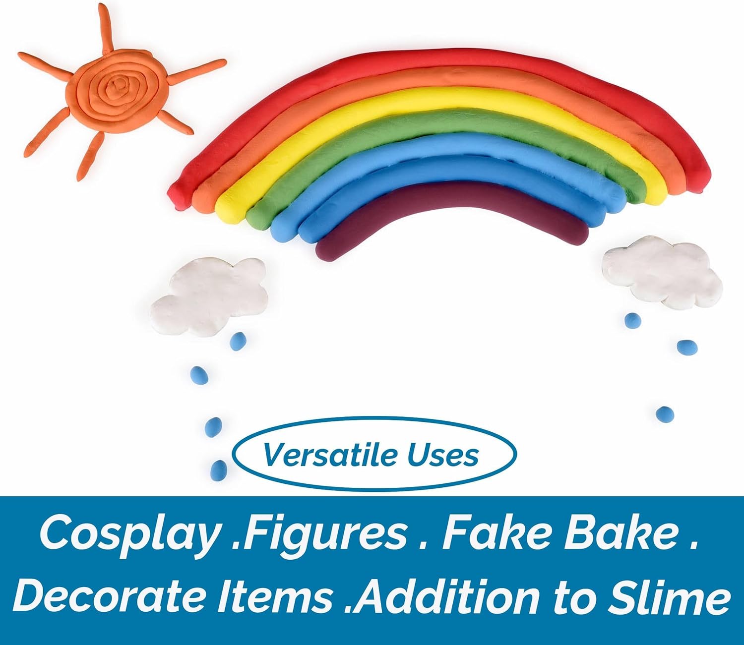 BOHS 12-Colors Foam Modeling Clay- for Cosplay,School Projects,Baby Hand Print,Slime - Squishy, Air Dry, Soft - Gifts for Adult and Kids - 12 pcs,2.65 lbs,Ages 3 & Up