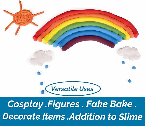 BOHS 12-Colors Foam Modeling Clay Lite - Squishy, Air Dry, Soft - for Cosplay,School Projects,Baby Hand Print,Slime - Gifts for Adult and Kids - 12 pcs,2.65 lbs