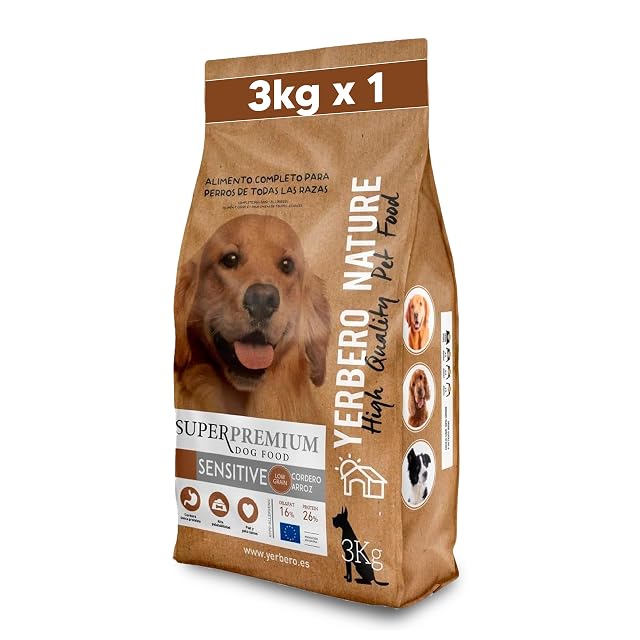 Yerbero Nature Sensitive, Pienso Hipoalergénico para Perros Adultos, Alimento Monoproteico de Cordero