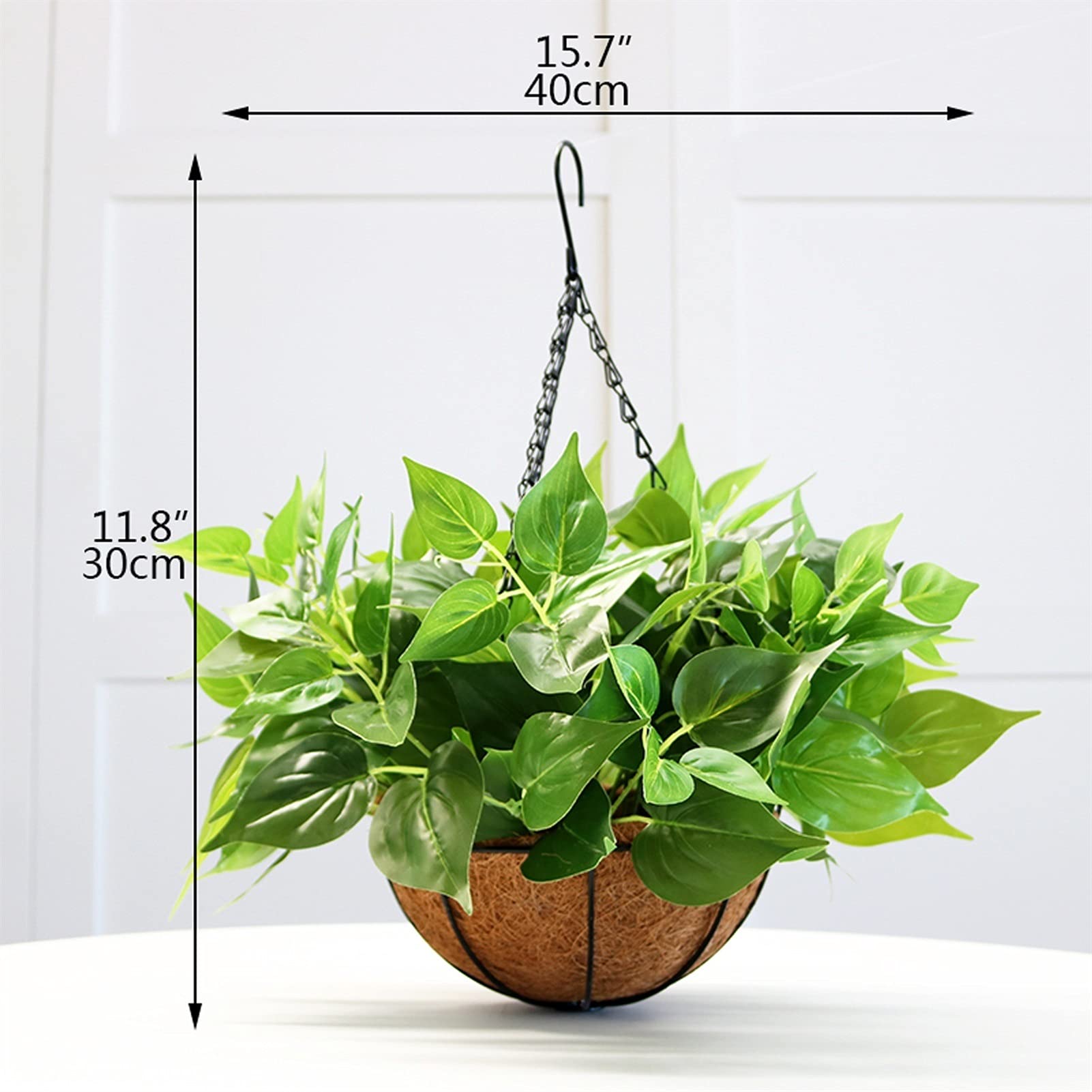 Hierba simulada Plantas Colgantes Artificiales Falso Ivi Vid Falso Hiedra Hojas de Hiedra for la decoración de la Sala de la casa Paja simulada(B)