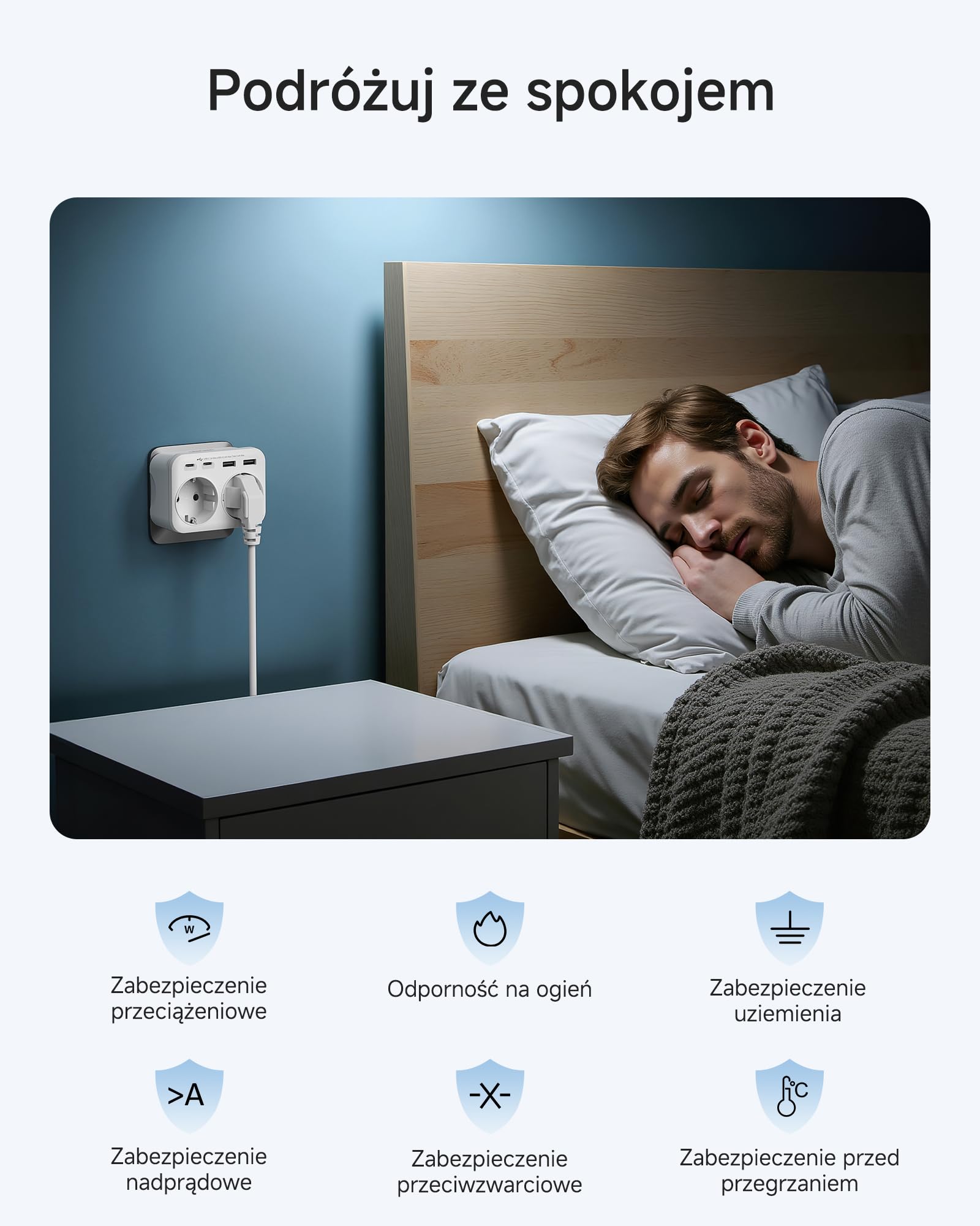 LENCENT Adapter Anglia Niemcy Wtyczka,6-w-1 Typu-G Adapter Podróżny Wtyczka | z 2 USB-A, 2 Typ C i 2 AC-Wtyczki, UE do UK Szkocji, Irlandii, Walii, Malediwów, Wielkiej Brytanii ładowarka ścienna, Biały