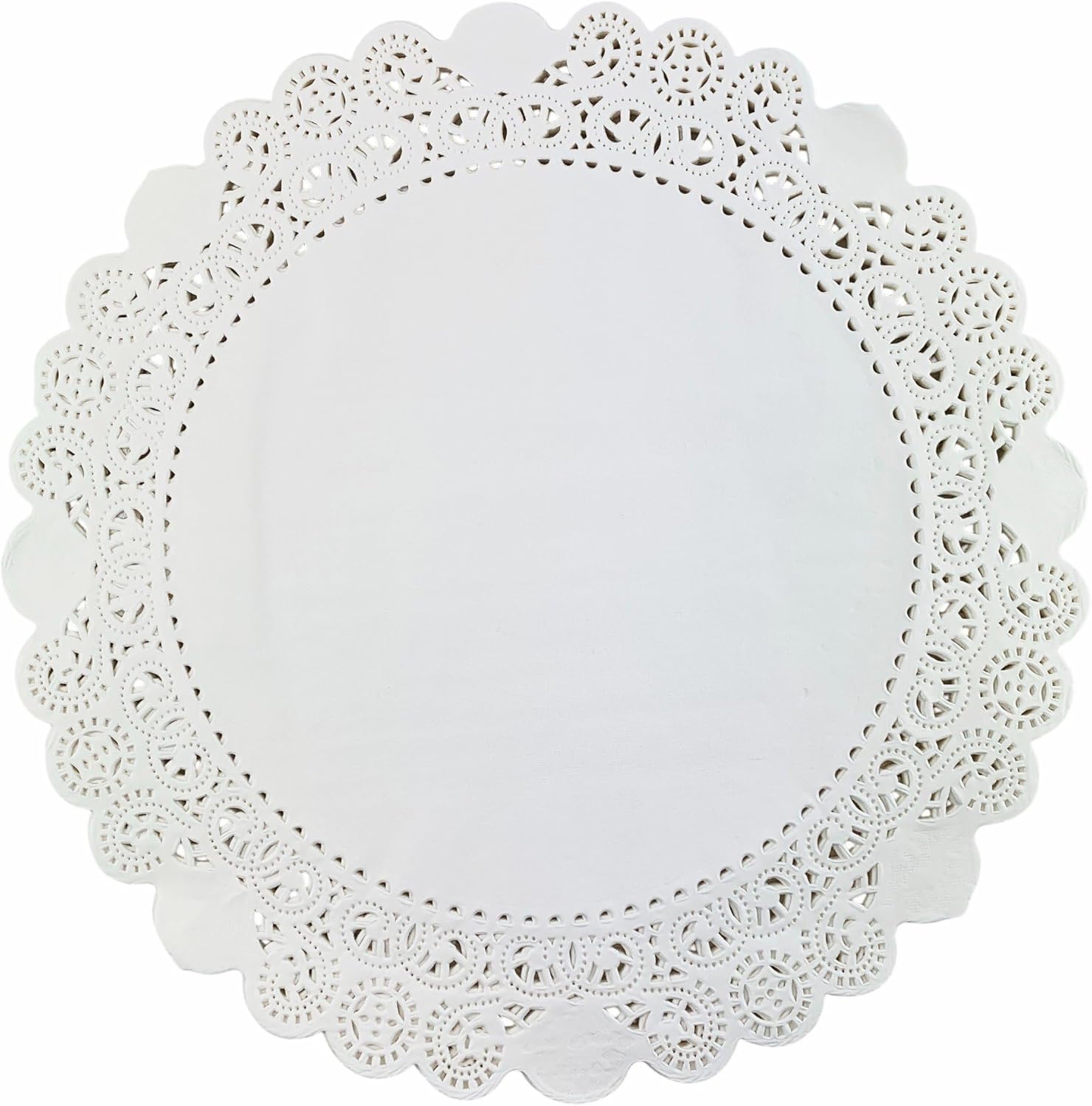 Worlds 50pc White Round Paper Doilies White Greaseproof Lace Paper Doilies 16" Inch