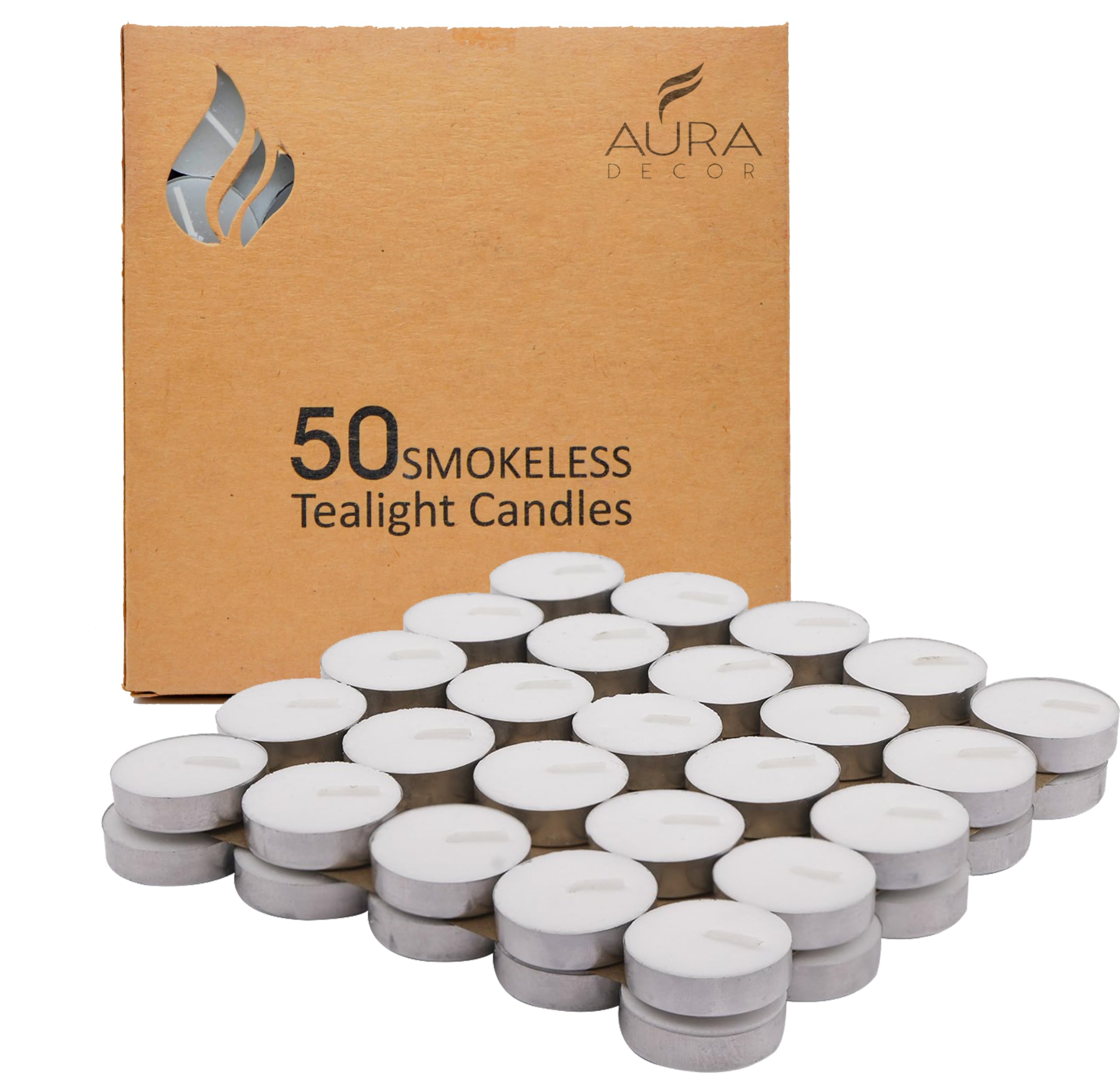 AuraDecor White Tealight Candle, Smokeless No Residue Burn Upto 3 Hour, Unscented T Light Candle for Home Decor (Set of 50 (White), Standard) (B0D35JXYVF) Amazon Price History, Amazon Price Tracker