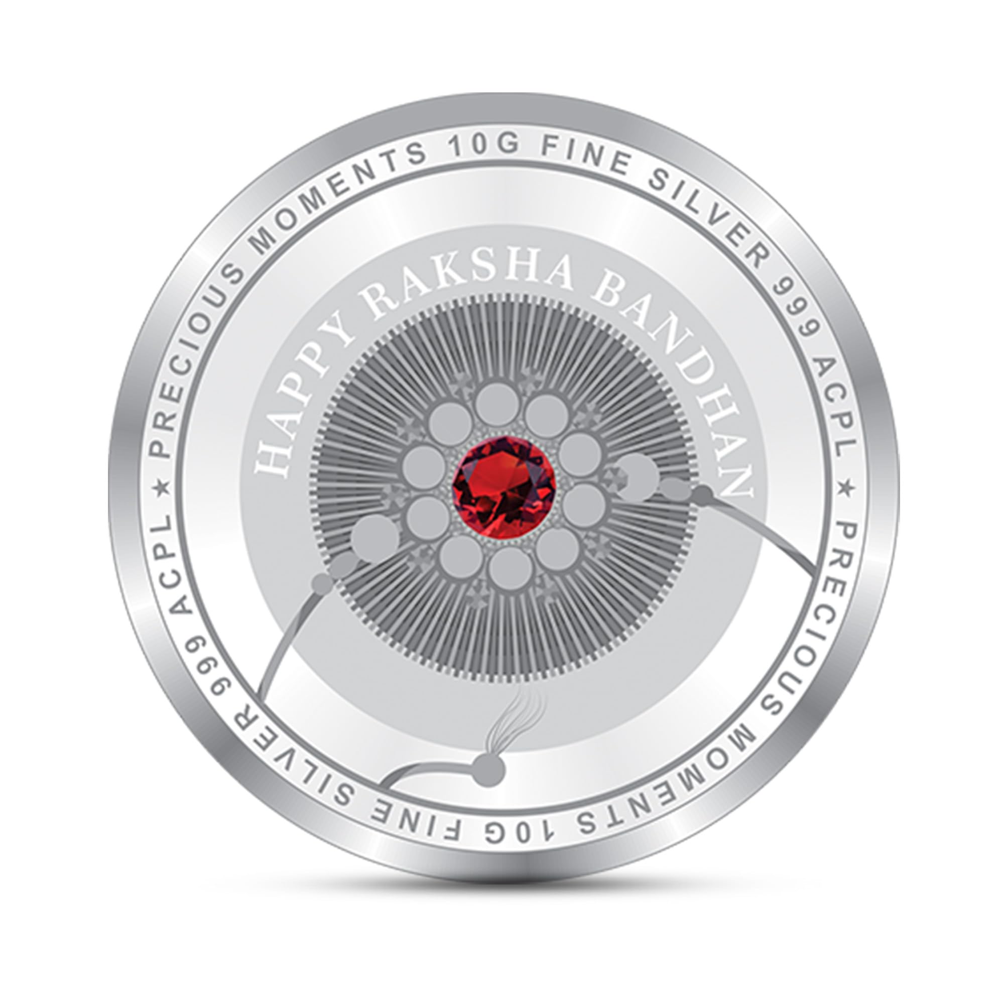 Precious Moments BIS Hallmarked Happy Raksha Bandhan (Rakhi) 999 Pure Silver Coin by ACPL available in 10,20,50,100 gram.