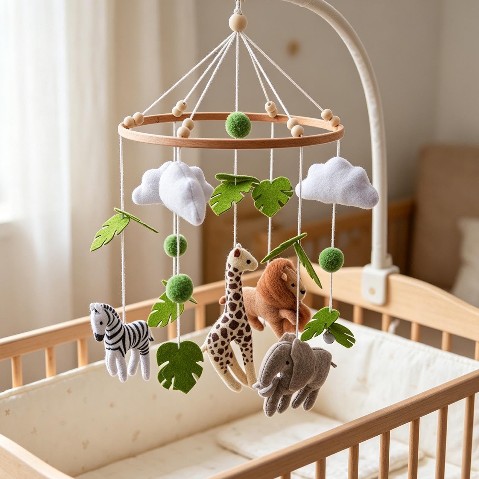 Mobile rilassante per bambini, a tema animali, decorazione per la cameretta dei bambini, per culla, lettino, camera da , giochi per bambini, ragazze e