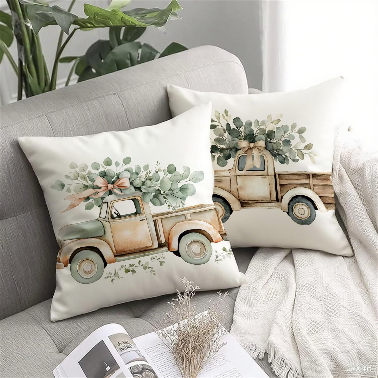 Federa per cuscino da esterno, impermeabile, beige, 90 x 90 cm, in lino, decorativa, quadrata, con stampa su entrambi i lati, cuscino da giardino per soggiorno, decorazione per la casa, regalo da
