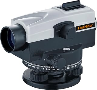 Laserliner Laser level, AL 32, automatic level with 32x magnification, horizontal circle and side fine-tuning, IP 64, with plumb line and case