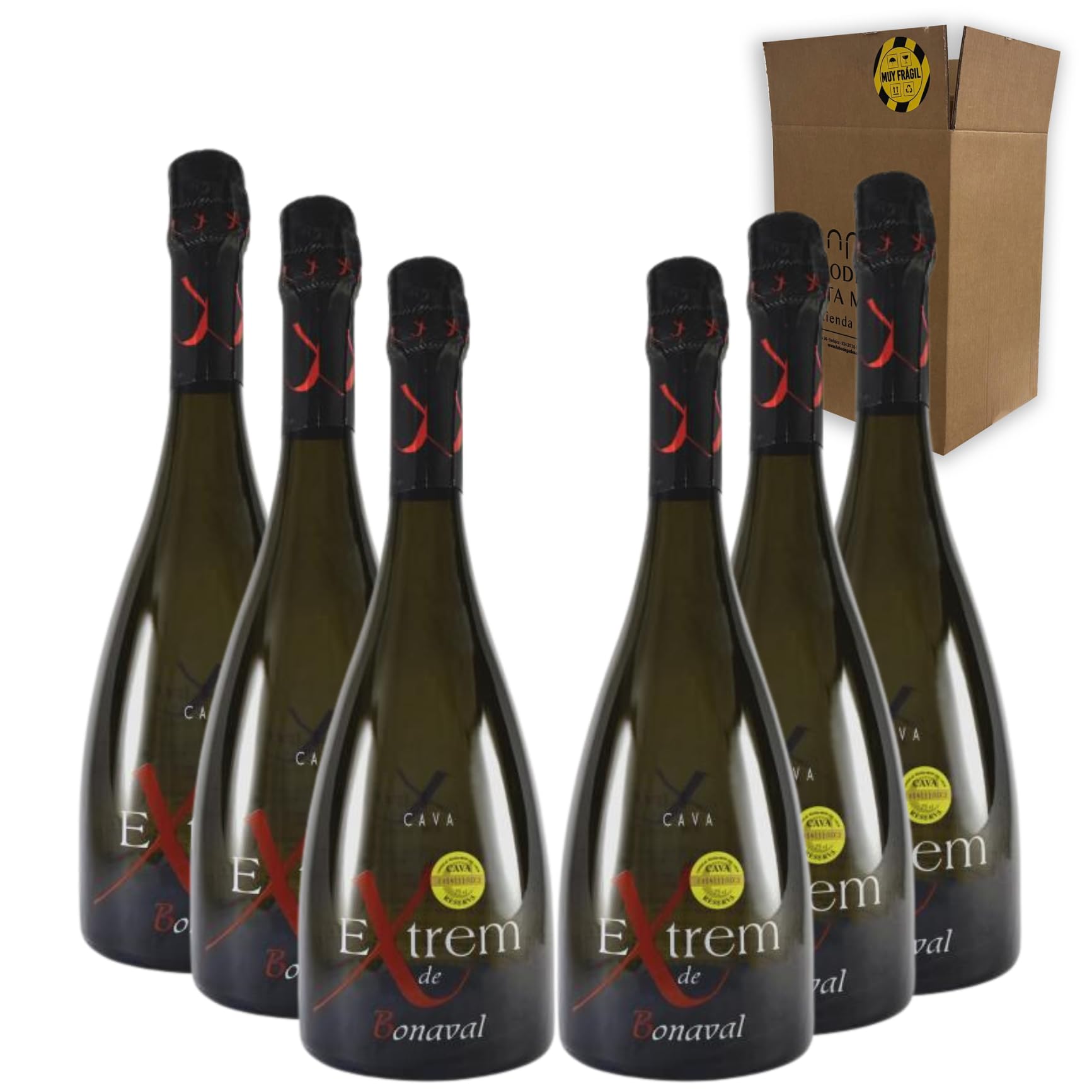 Cava Extrem reserva - Para Disfrutar en Celebraciones y con los Tuyos - Pack 6 Botellas 75cl