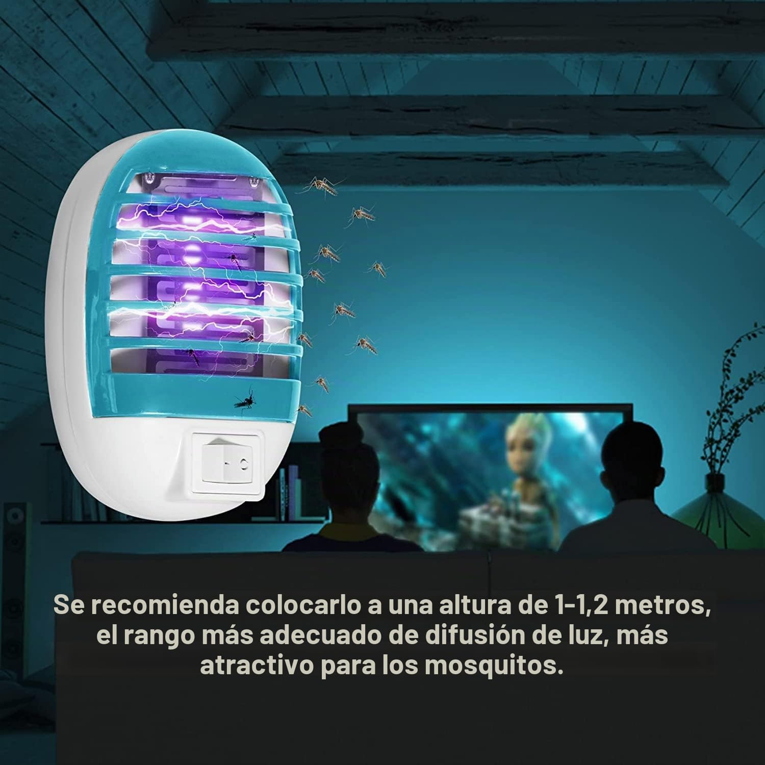 Profesional Lámpara Anti Mosquitos,4pack Mata Moscas y Mosquitos Eléctrico, Lámpara Antimosquitos para Interior, Mata Moscas Electrónico, Ilumina y Mata Insectos Voladores,100% eficaz