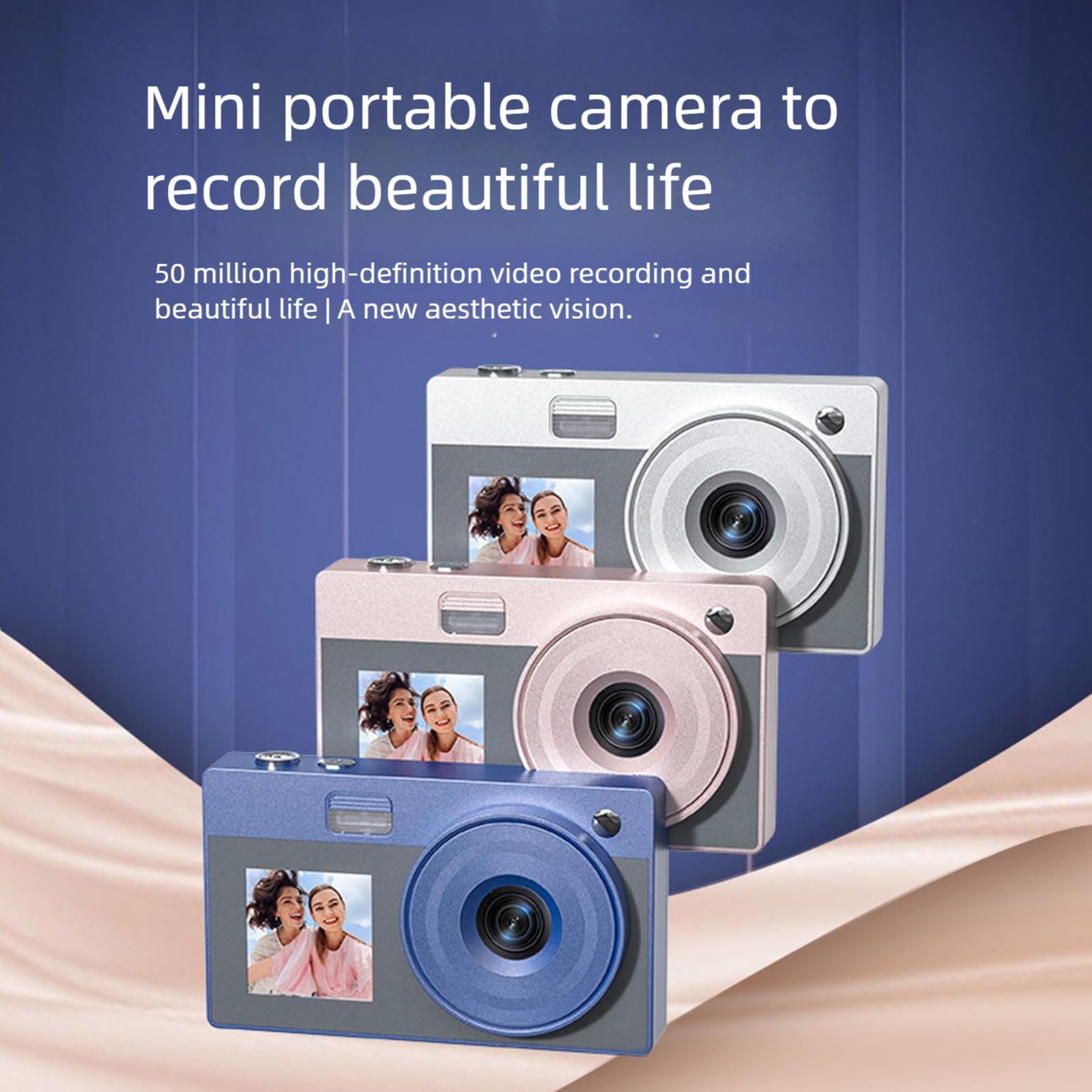 Fotocamera retrò a doppio schermo 18x 5000 W Full Clear Video Corpo ABS antiurto per adolescenti Fotografia all'aperto fotocamera studente