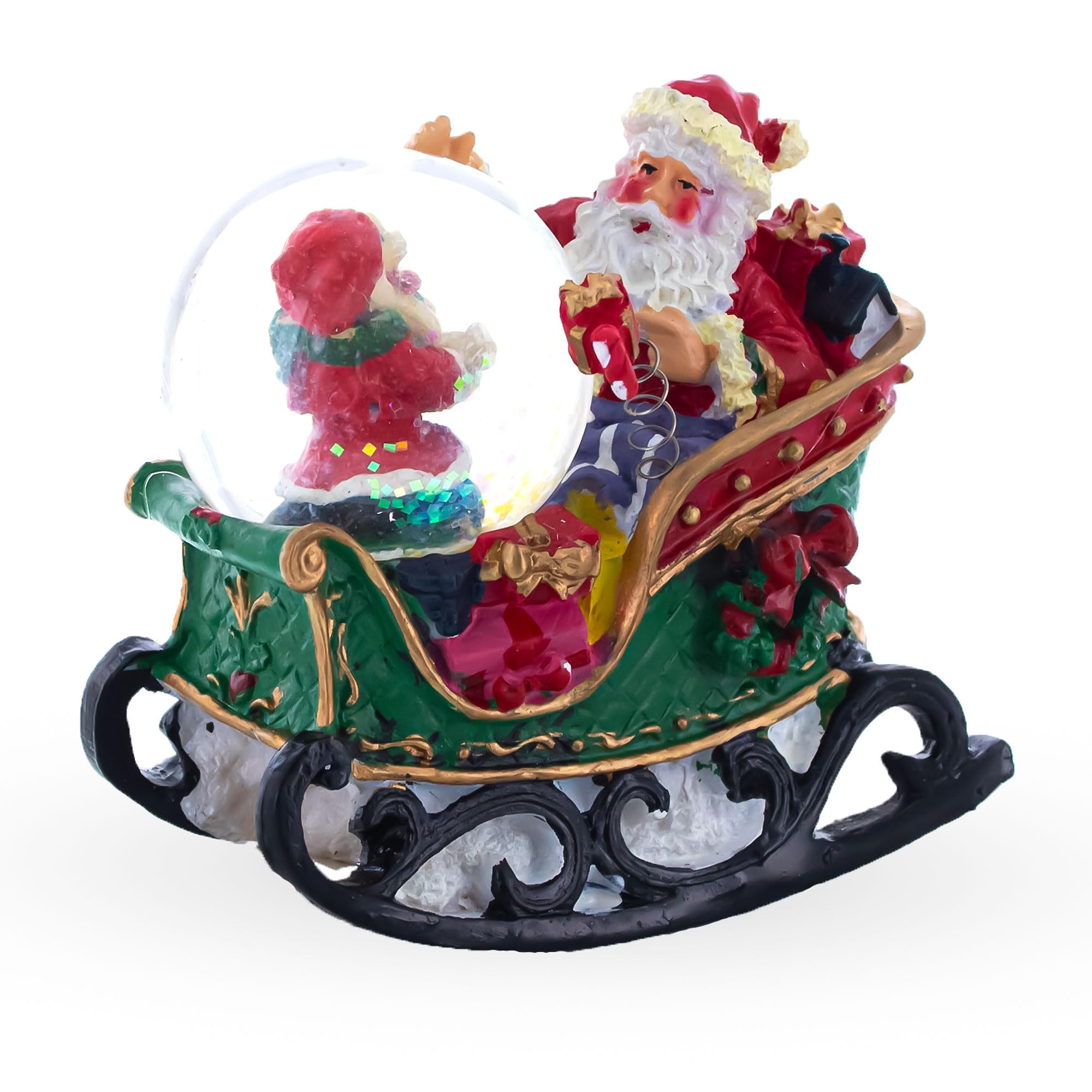 Santa's Joyful Sleigh Ride Mini Snow Water Globe