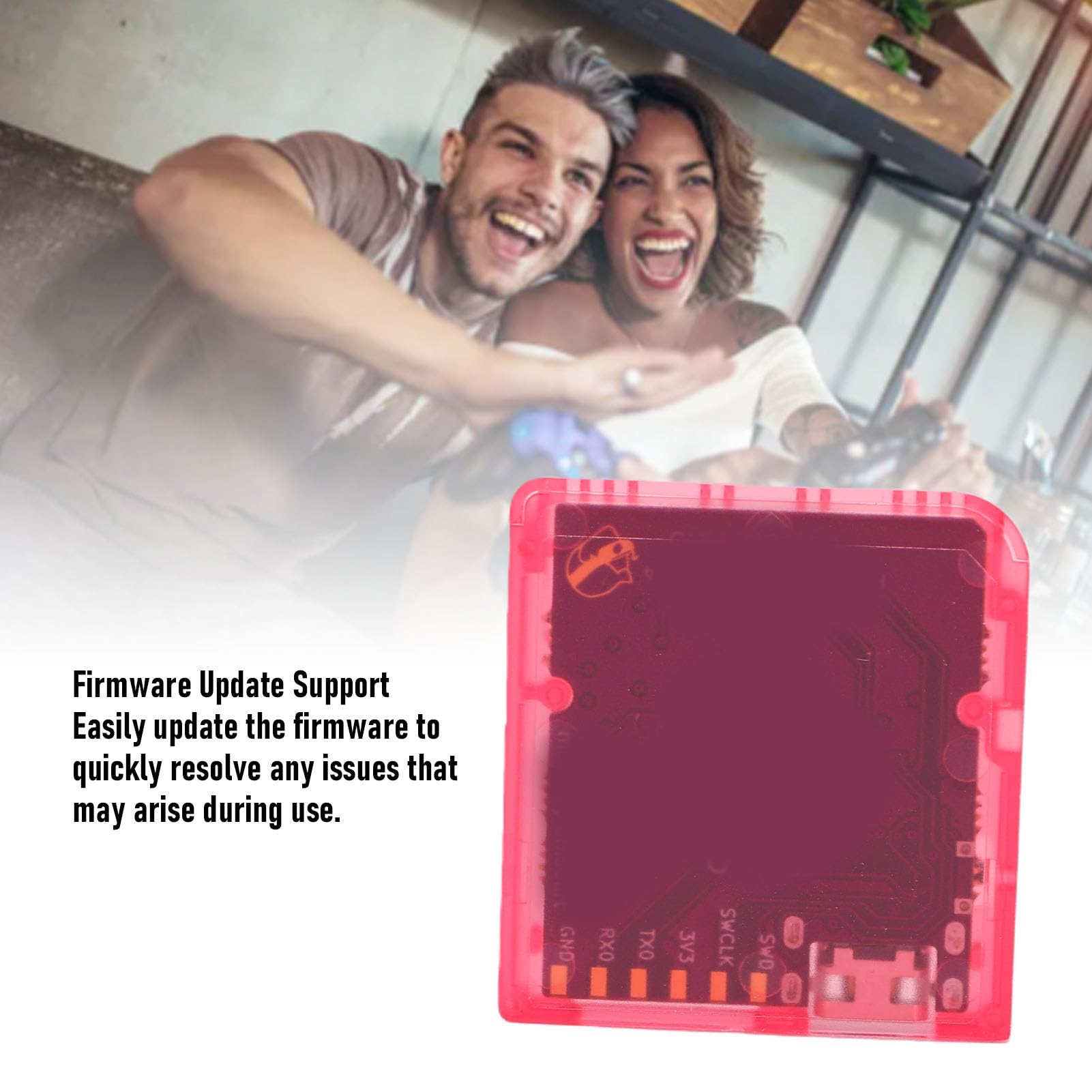 Yunseity DSPico DS Flashcard pour ND 3DS 2DS DSi NDSL NDS, Lecteur de Carte de Jeu Open Source RP2040 avec Vitesse de 6 Mo/s, Cartouche Flash de Mise à Niveau R4 pour Logiciel Homebrew et (Rouge