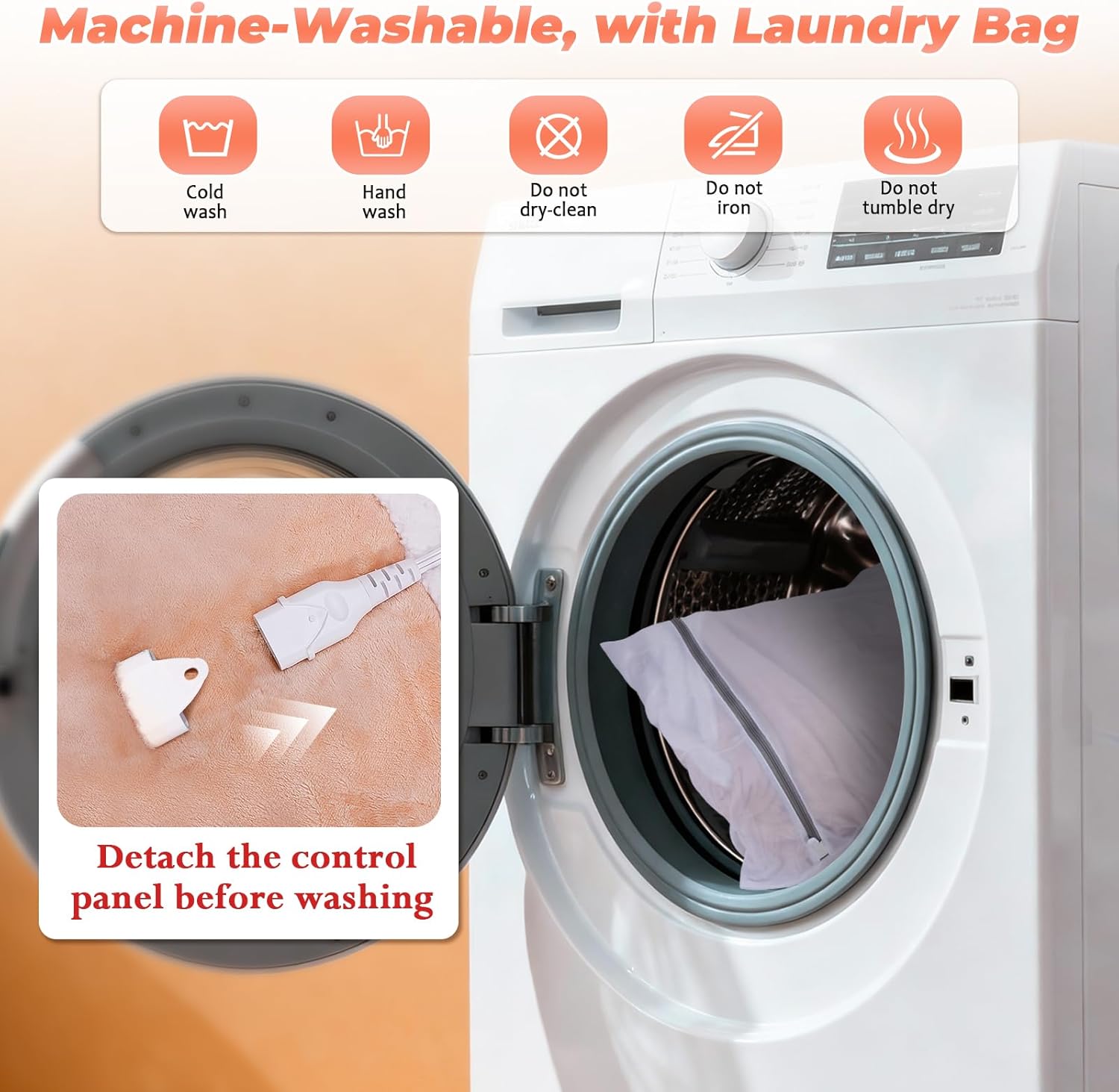 Wearable Heated Blanket with Foot Pockets, Electric Wearable Throw Blanket with Sleeves, Wearable Electric Blanket with 6 Heat Levels Settings, Fixed 4H Auto-off, Gift for Family, Friends, 50*70"