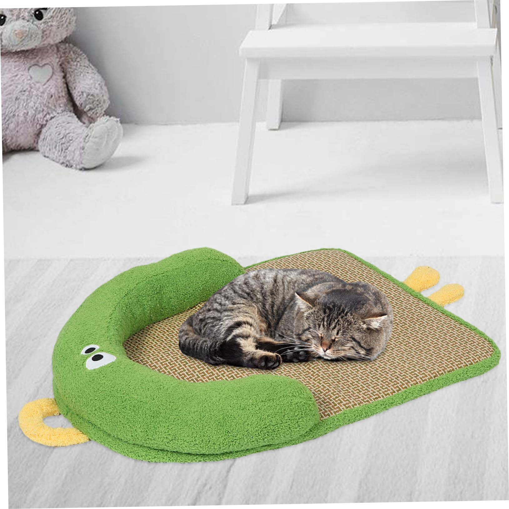 Mipcase Tappetino Refrigerante per Cani in Rattan Cuscino Verde | Intreccio Artigianale Traspirante, Portatile per Casa e Viaggio, per L'estate