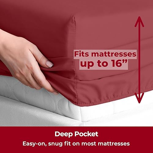 Miniatura 4 de Mellanni Sábanas de tamaño matrimonial, 6 piezas de la colección icónica de sábanas y fundas de almohada, lujosas y ultrasuaves, refrescantes,