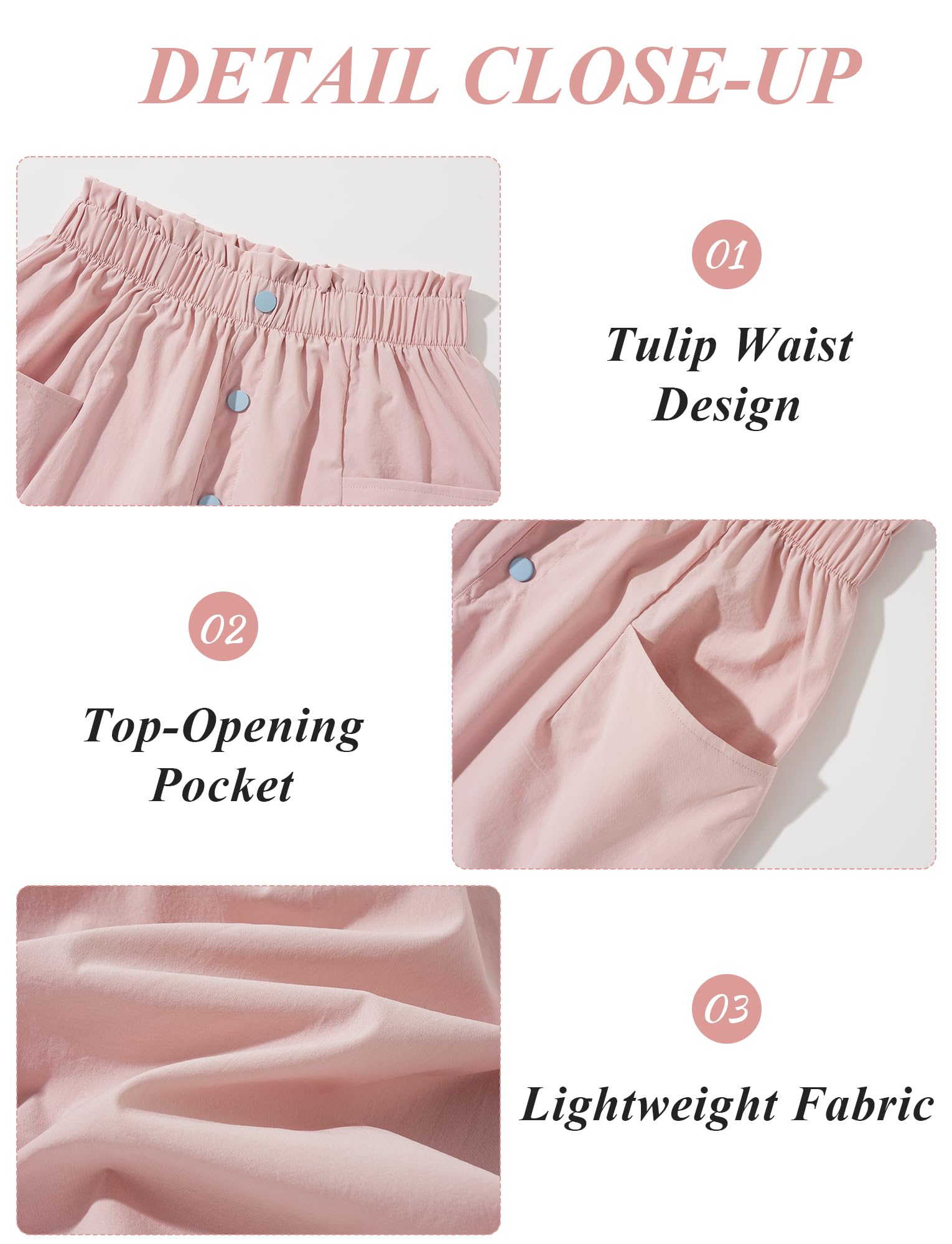 Short d'été Fille Pantalon Court Décontracté Jambes Larges Shorts Taille Élastique Léger Short à Volants Respirant 4-16 Ans