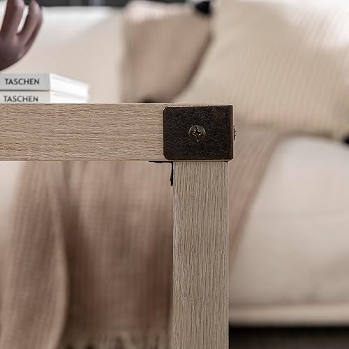 Miniatura 36 de Walker Edison Sedalia Moderna Metal X Mesa de centro, 40 pulgadas, gris de piedra Gris piedra,Roble rústico,Blanco (White Oak),Gris (Grey Wash)