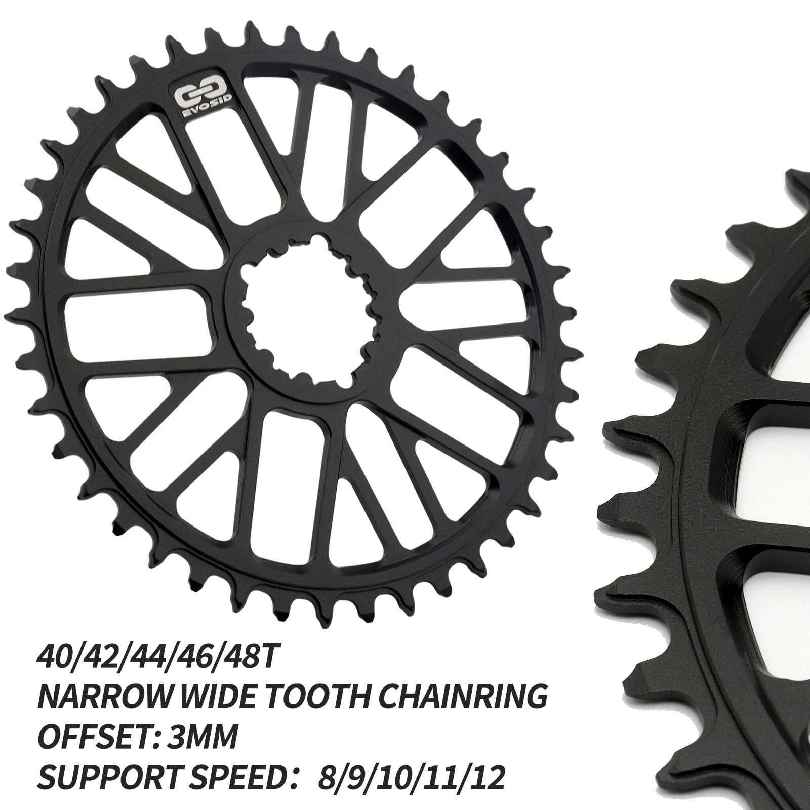 Guarnitura Bicicletta 160mm 165mm 170mm 175mm Lega di Alluminio Pedivelle 40T 42T 44T 46T 48T Una velocità Pignone