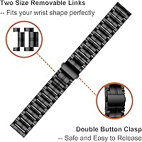 Vista 2 de YEEJOK Vivoactive - Correa de metal 4S, Venu 3S/2S, compatible con correas de reloj Fossil de 0.709 in, correa de acero inoxidable esmaltado